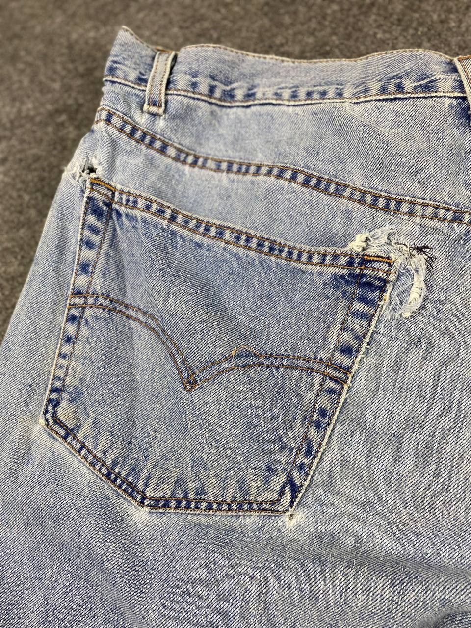 vintage levis 550 rework distressed short denim