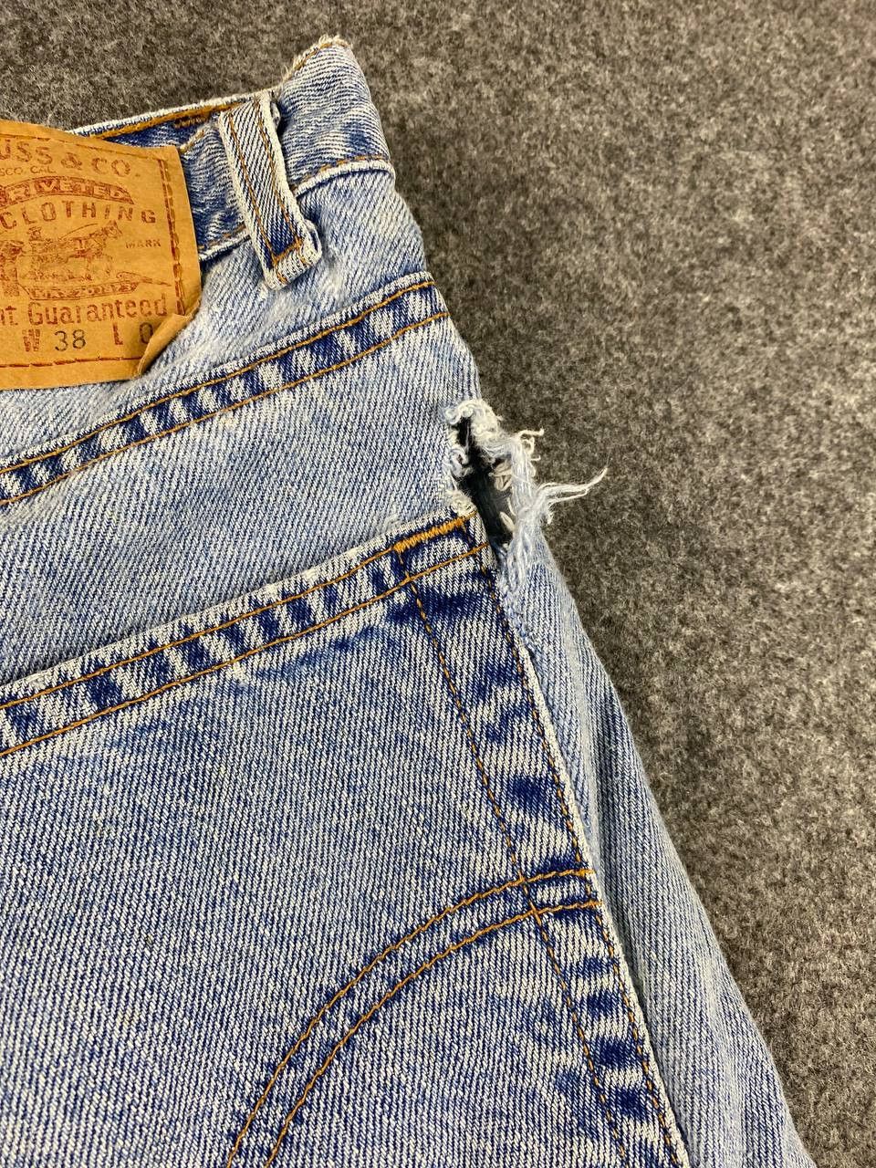 vintage levis 550 rework distressed short denim