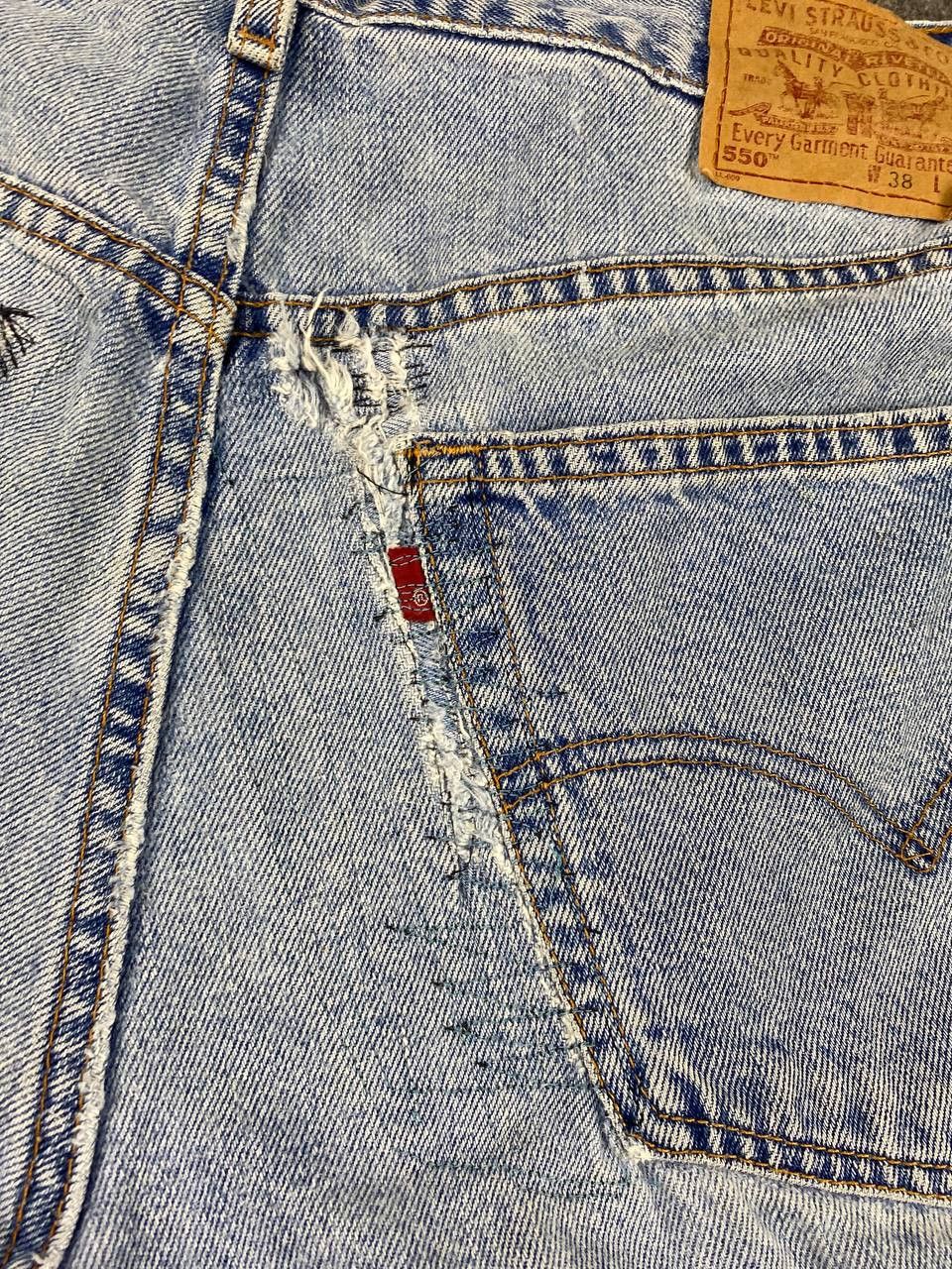 vintage levis 550 rework distressed short denim