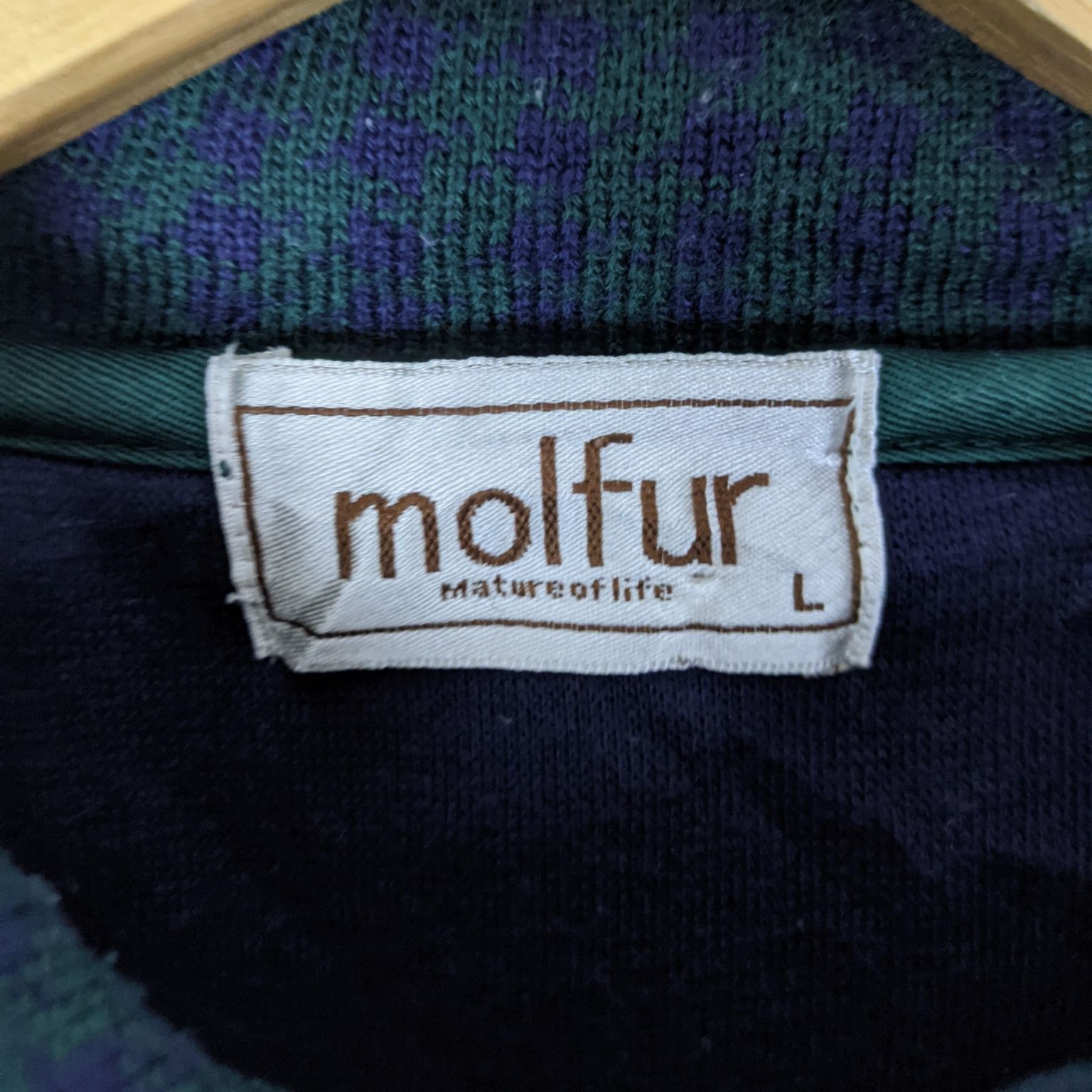 Japanese Brand Japan Vintage 90's MOLFUR Polo Jumper Sweatshirt Size US L / EU 52-54 / 3 - 7 Thumbnail