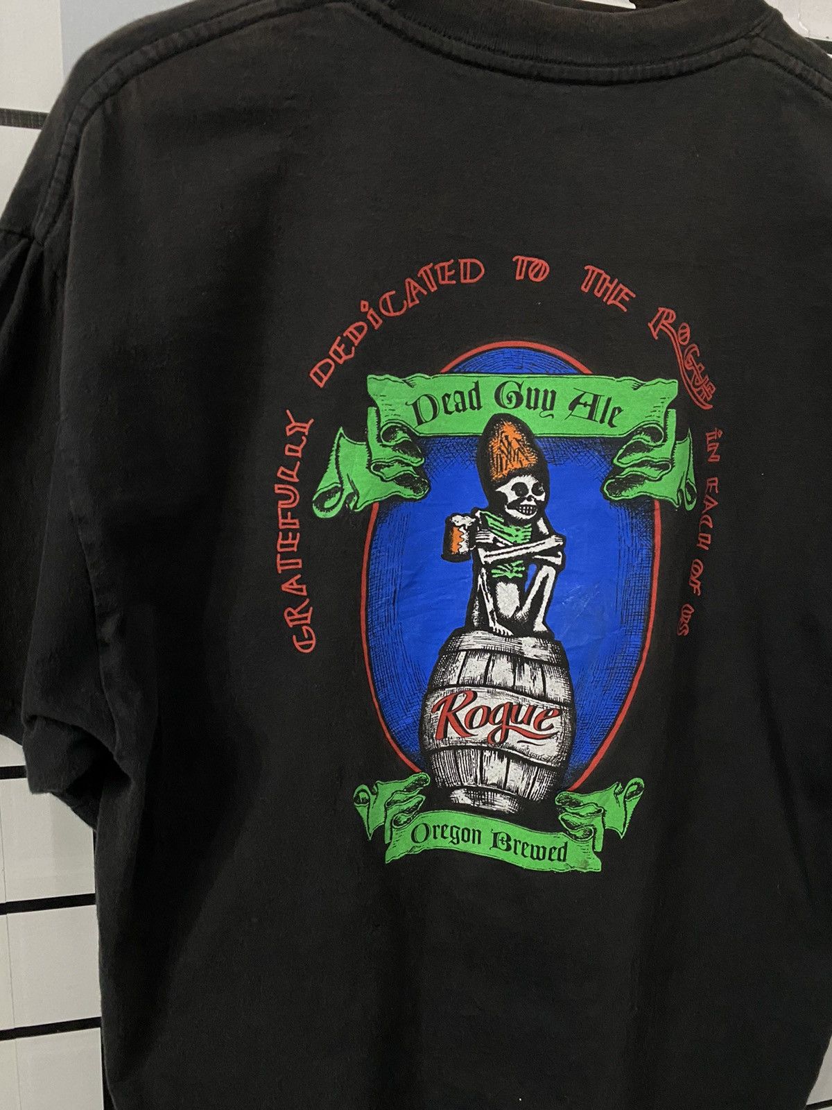 Vintage Rogue Oregon Brewed Dead Guy Ale Skeleton Tshirt Size US M / EU 48-50 / 2 - 3 Thumbnail