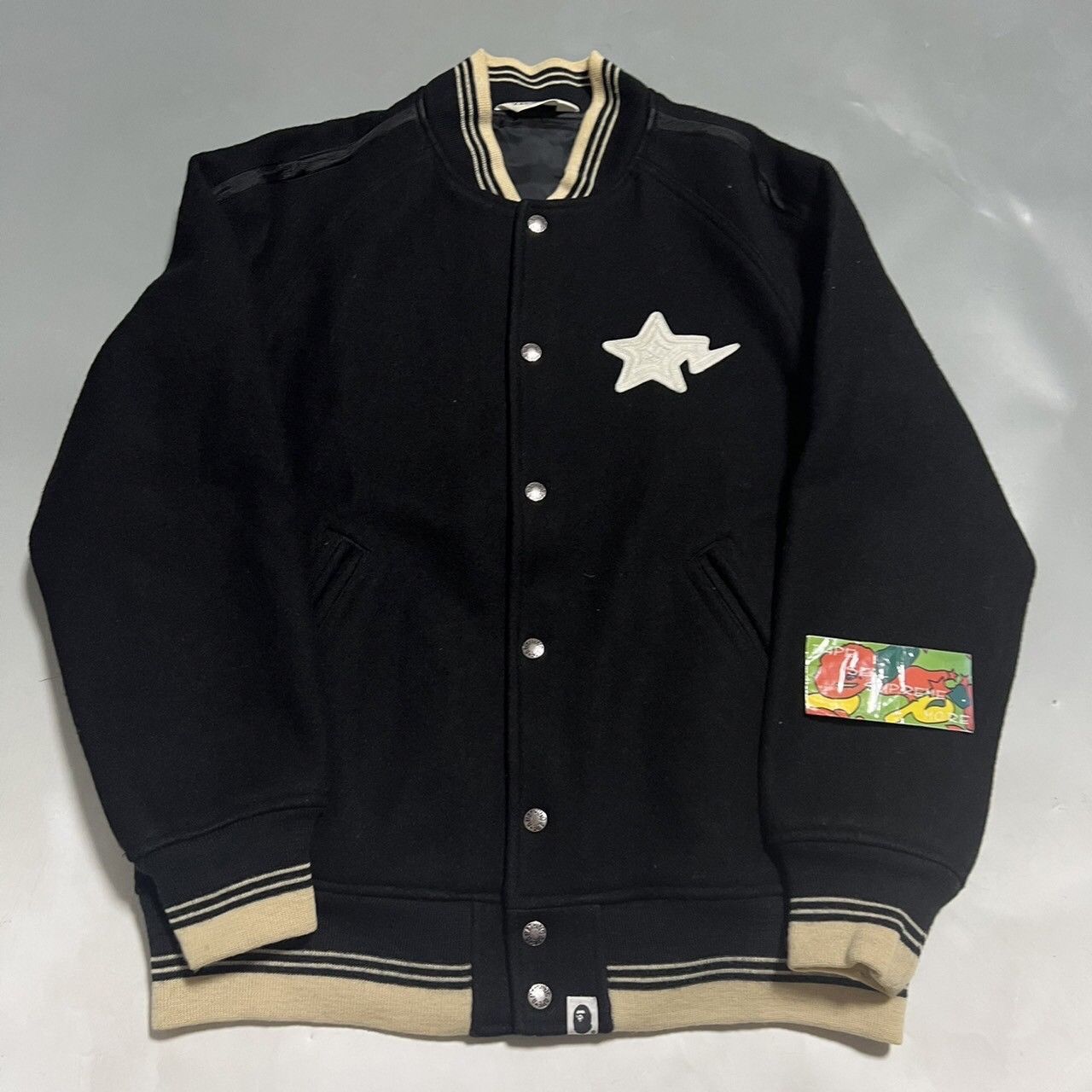 image of Bape Sta Versity Jacket Black, Men's (Size Medium)