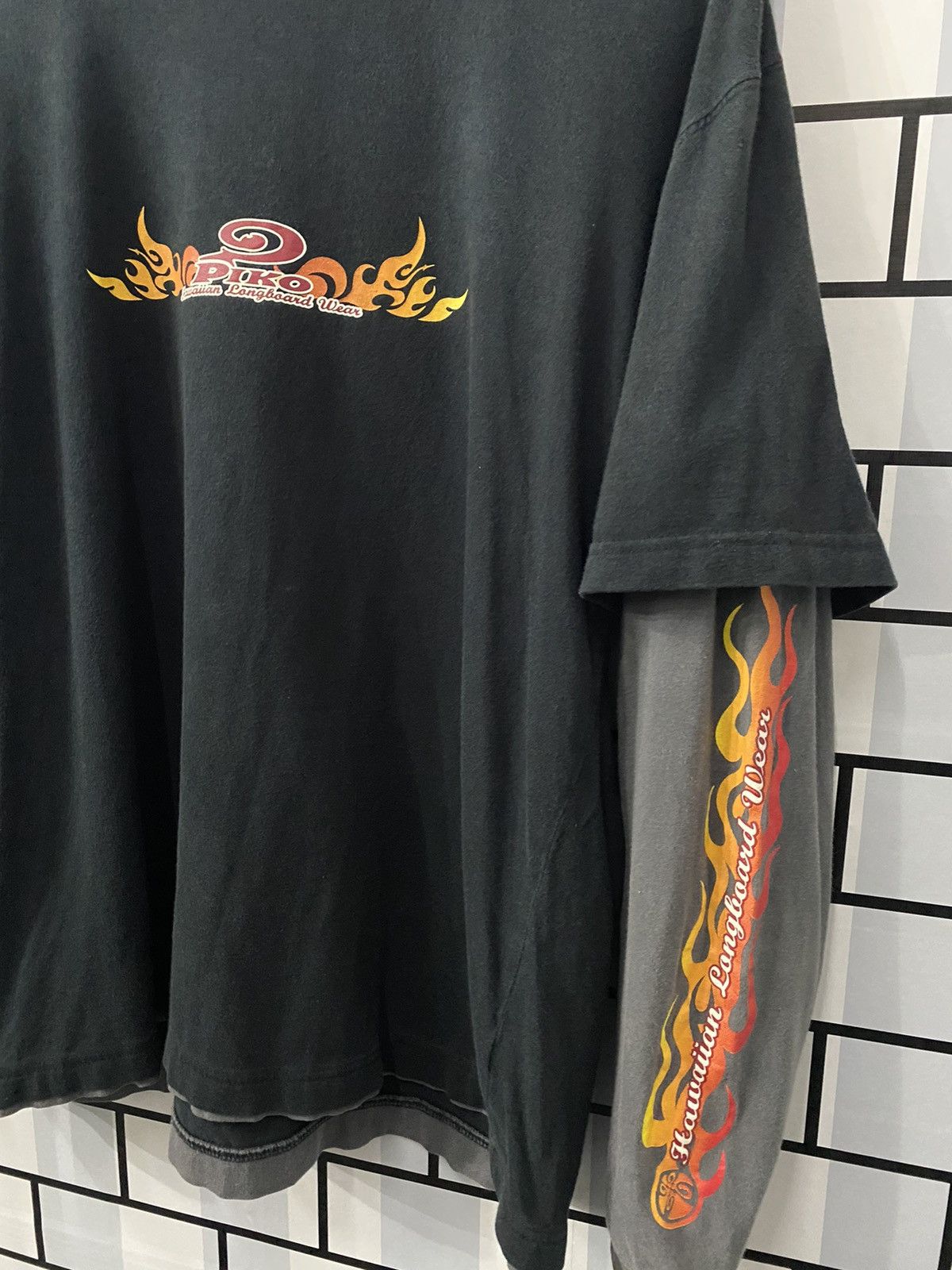 Japanese Brand PIKO🔥Fire🔥Hawaiian Tatoo Design Surf Shirt Size US L / EU 52-54 / 3 - 3 Thumbnail