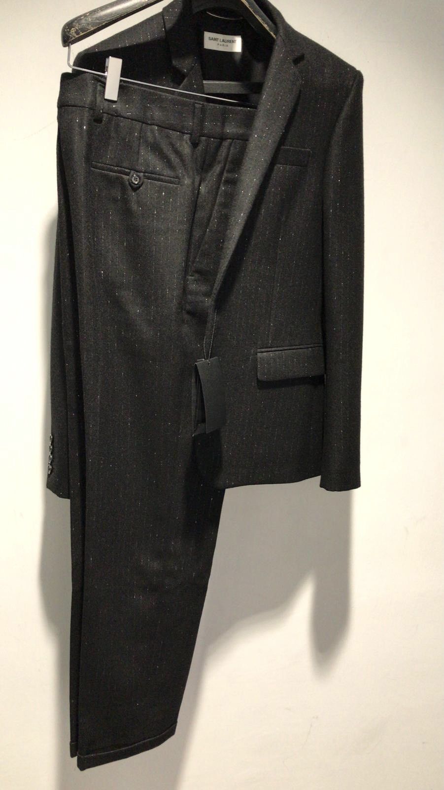 Saint Laurent Paris 19FW Metallic Pinstripes Suit (jacket + pants sz44) Size 44S - 10 Thumbnail