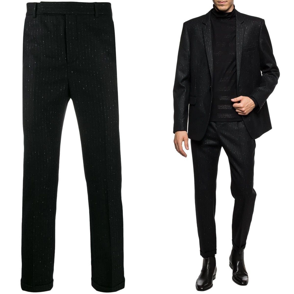 Saint Laurent Paris 19FW Metallic Pinstripes Suit (jacket + pants sz44) Size 44S - 24 Thumbnail