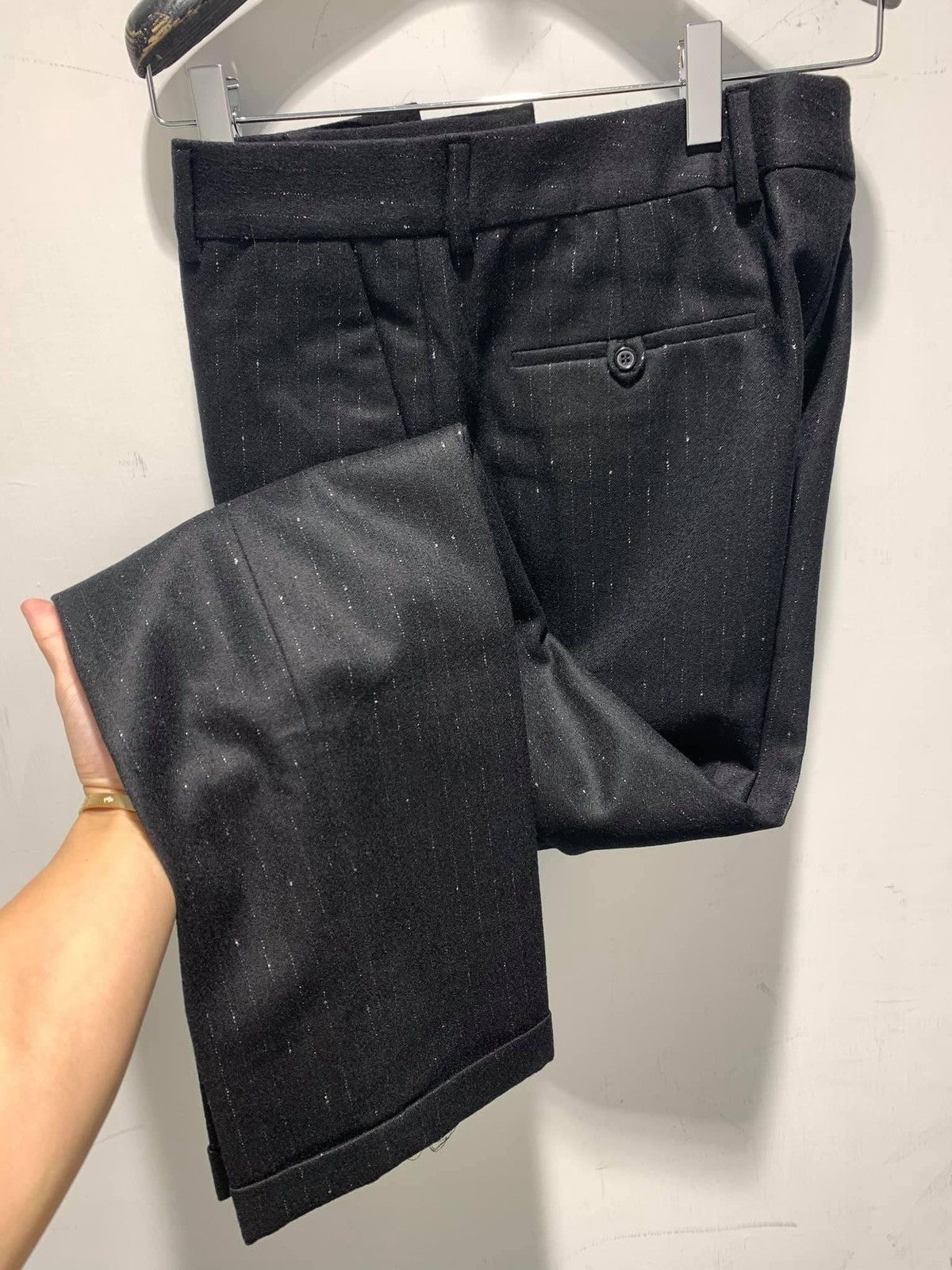 Saint Laurent Paris 19FW Metallic Pinstripes Suit (jacket + pants sz44) Size 44S - 12 Thumbnail