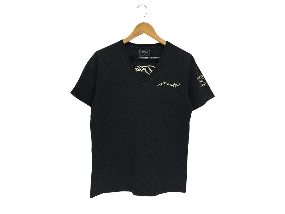 Christian Audigier × Ed Hardy Vintage Ed Hardy Big Logo V Neck Tshirt Size US S / EU 44-46 / 1 - 2 Thumbnail