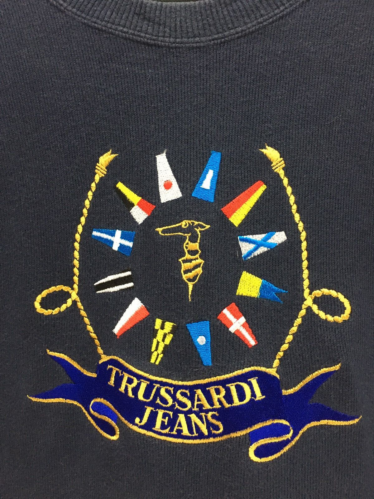 Trussardi × Vintage Vintage Trussardi Big Logo Sweatshirt Size US S / EU 44-46 / 1 - 3 Thumbnail