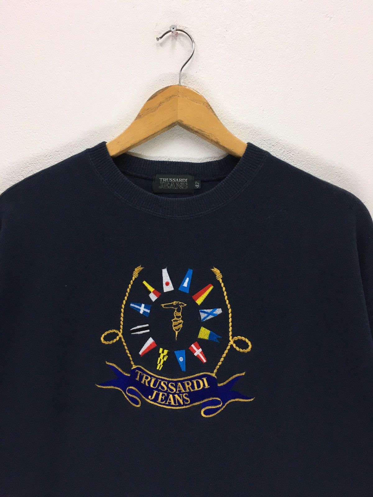 Trussardi × Vintage Vintage Trussardi Big Logo Sweatshirt Size US S / EU 44-46 / 1 - 2 Thumbnail