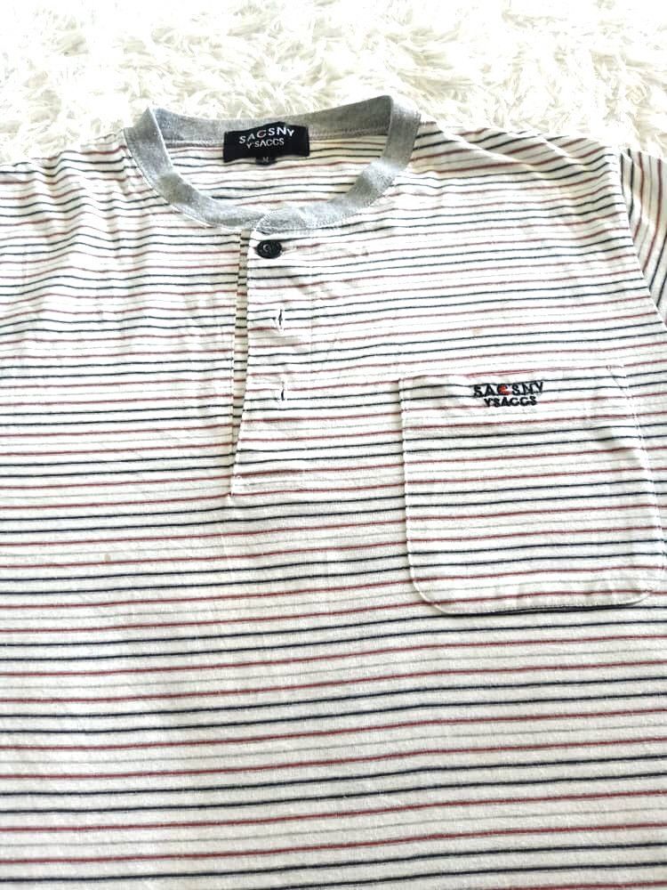 Designer × Japanese Brand × Yohji Yamamoto Y’SACCS YOHJI YAMAMOTO STRIPE POCKET TEE Size US M / EU 48-50 / 2 - 2 Thumbnail