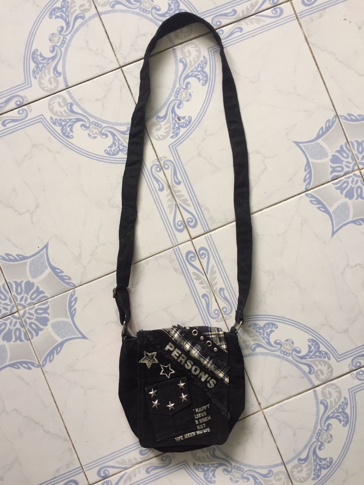 PERSON'S Patch & Distress Style Person’s Sling Bag Size ONE SIZE - 1 Thumbnail