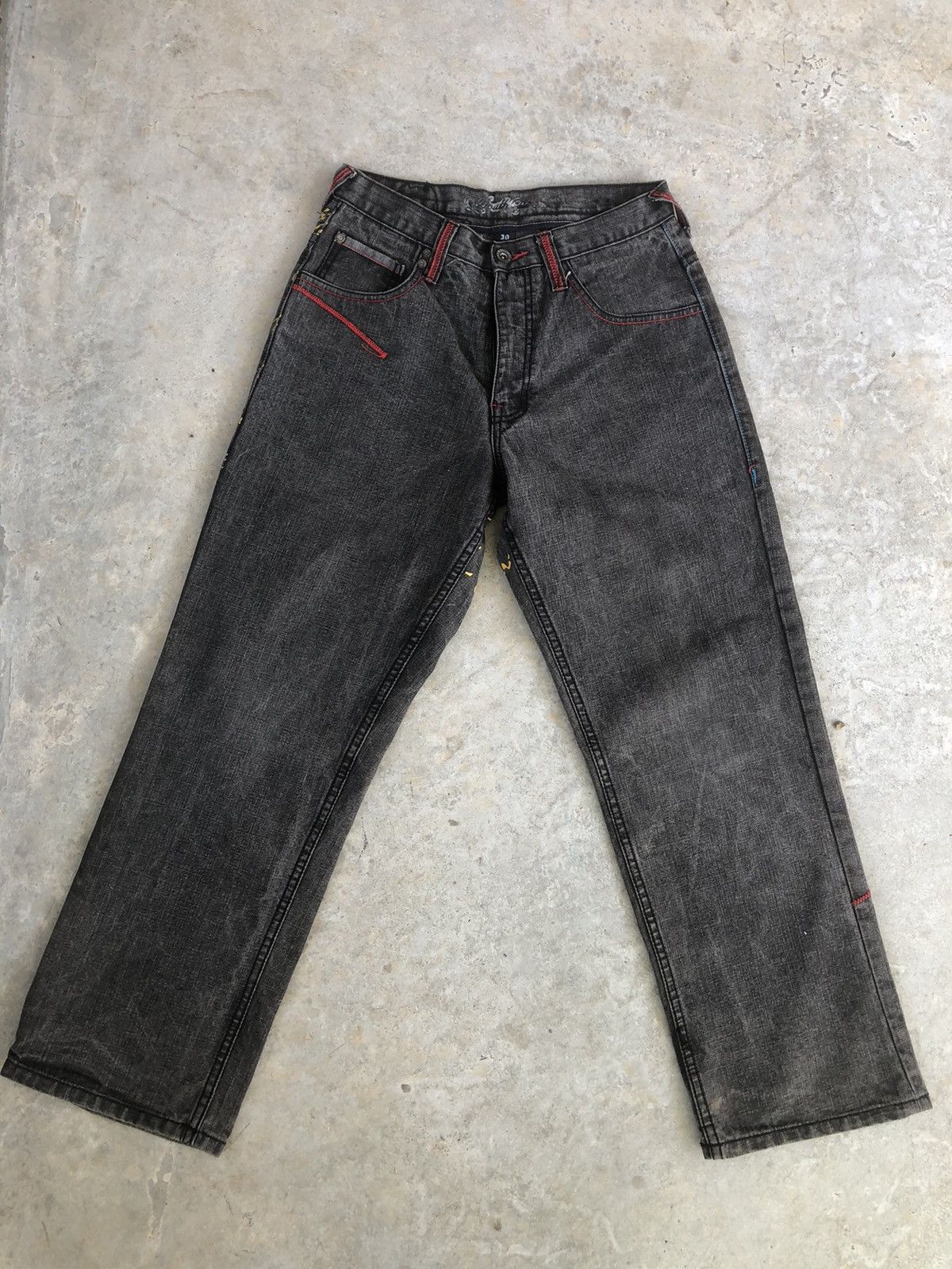 Southpole Southpole Denim Painted Embroidered Jeans baggy hip hop Size US 29 - 2 Thumbnail