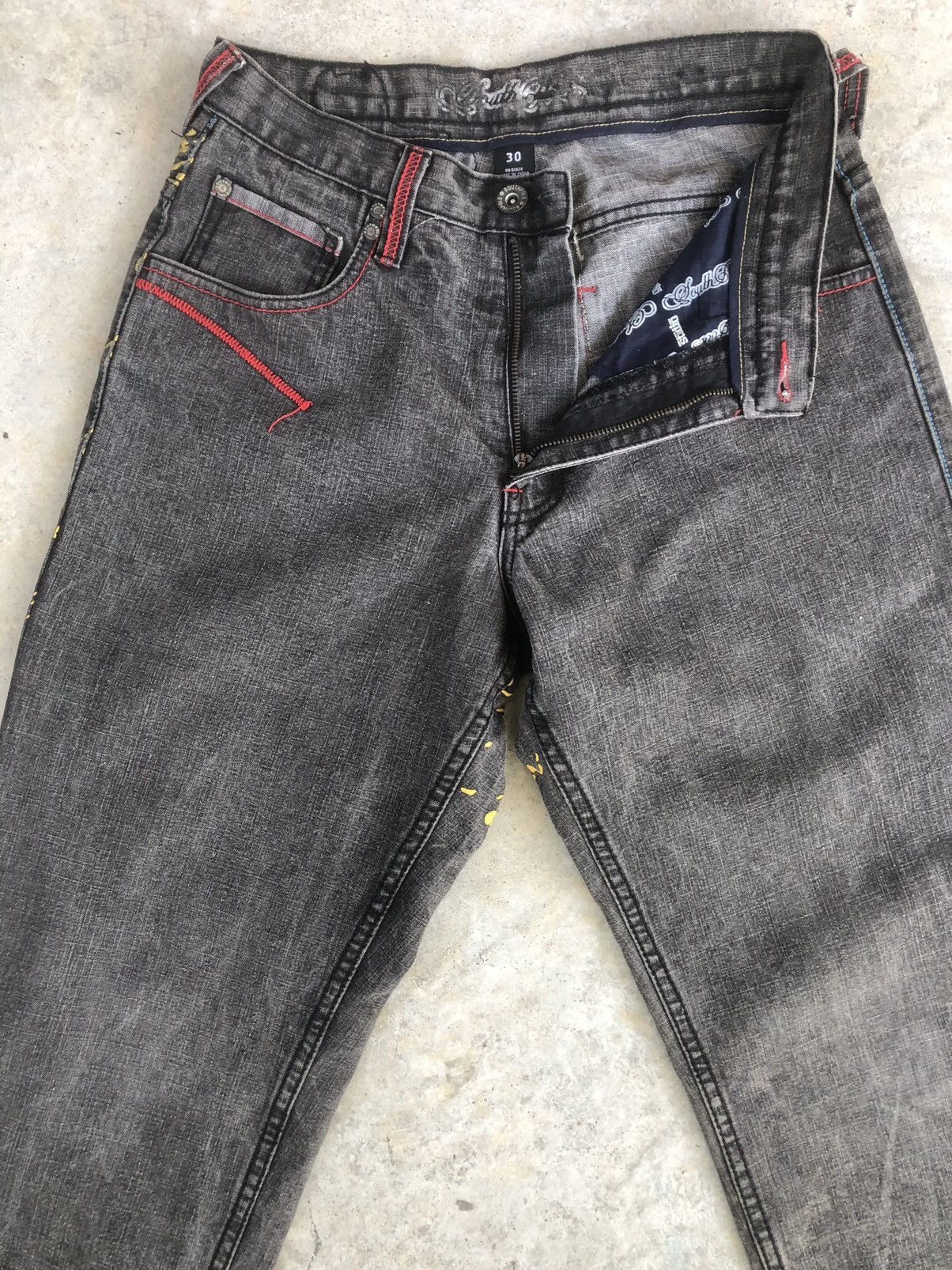 Southpole Southpole Denim Painted Embroidered Jeans baggy hip hop Size US 29 - 3 Thumbnail