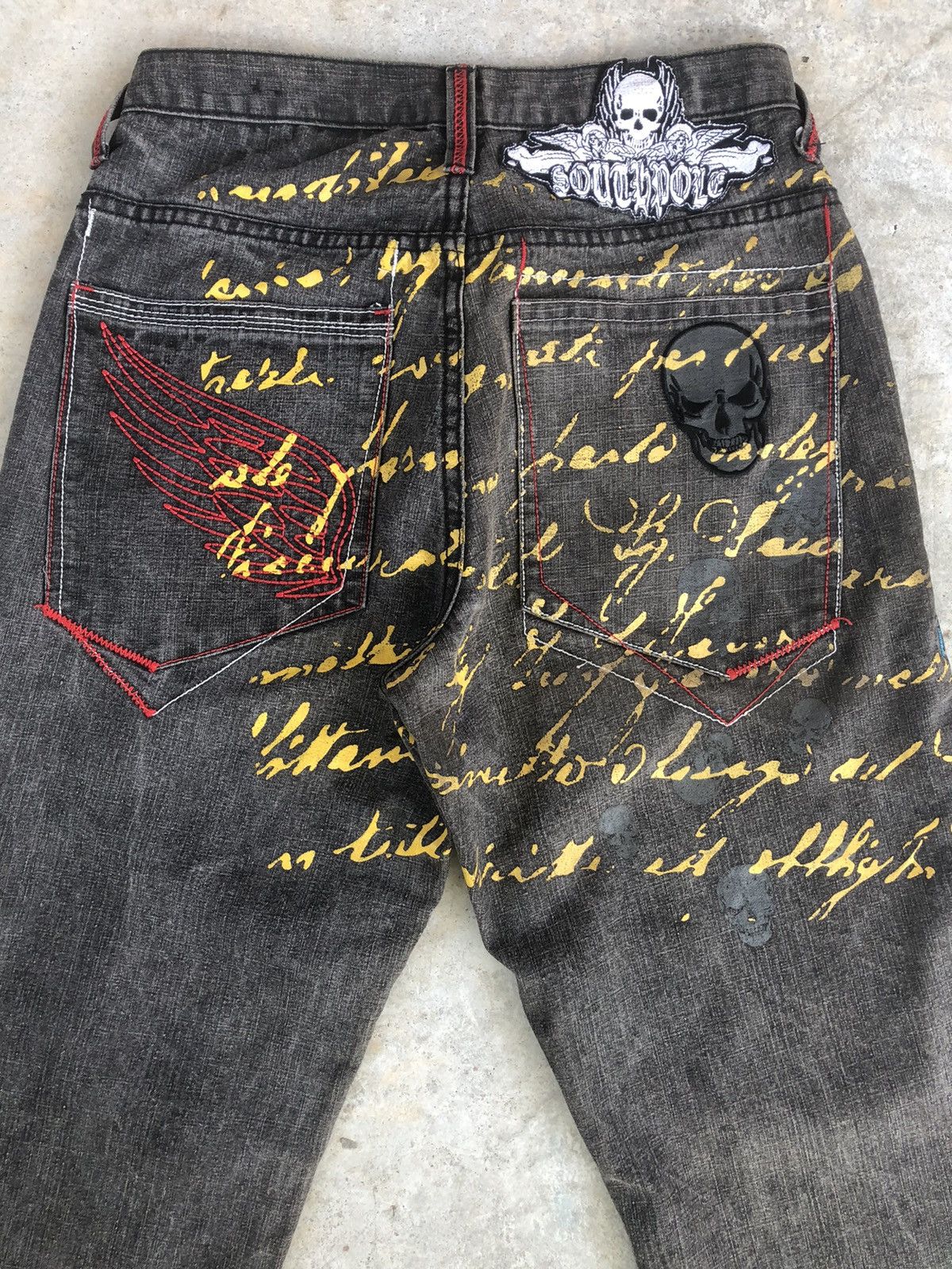 Southpole Southpole Denim Painted Embroidered Jeans baggy hip hop Size US 29 - 8 Thumbnail