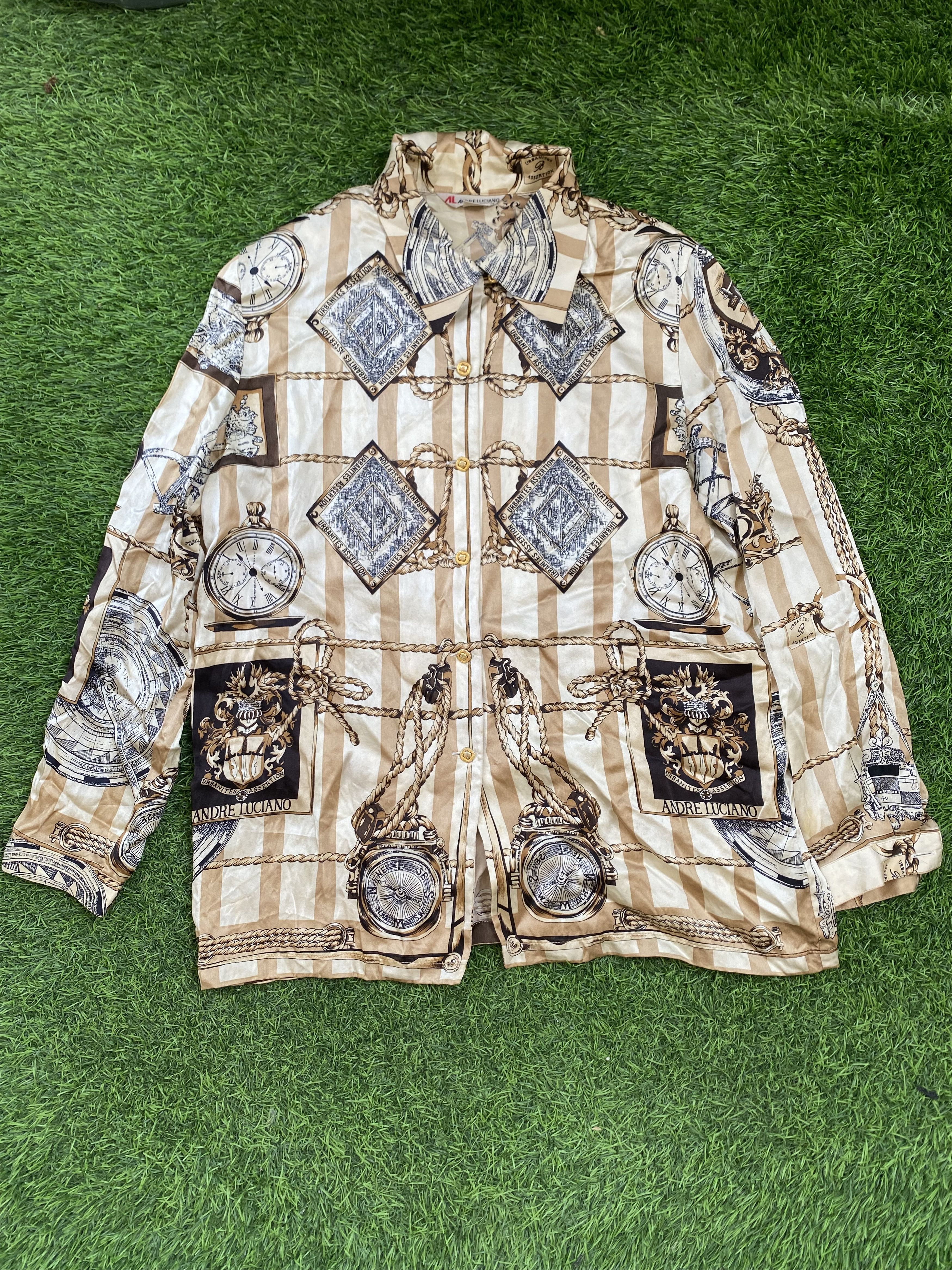 Andreluciano × Vintage Vintage Andreluciano Silk Shirt Full Print Size M / US 6-8 / IT 42-44 - 1 Thumbnail