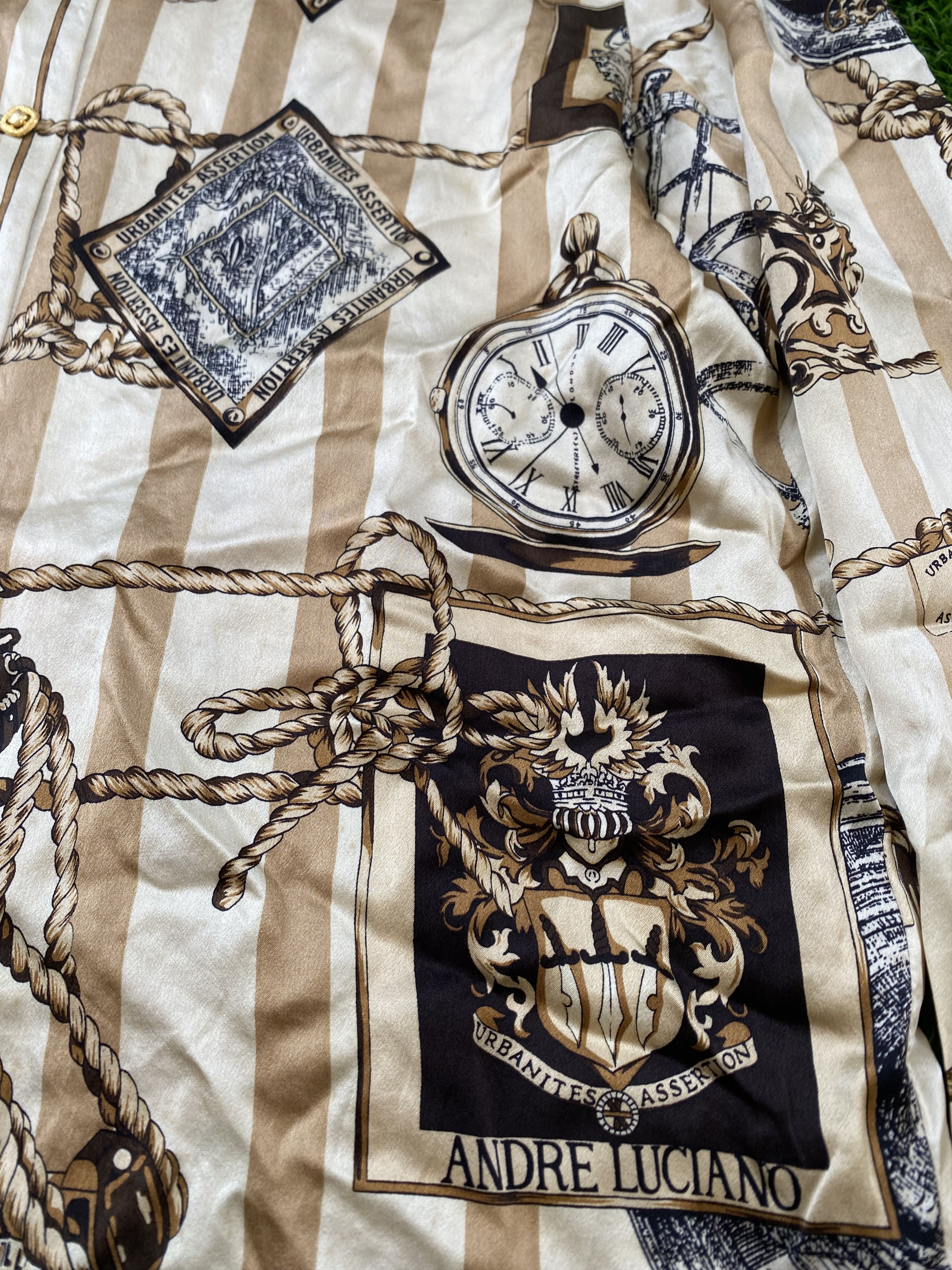 Andreluciano × Vintage Vintage Andreluciano Silk Shirt Full Print Size M / US 6-8 / IT 42-44 - 4 Thumbnail
