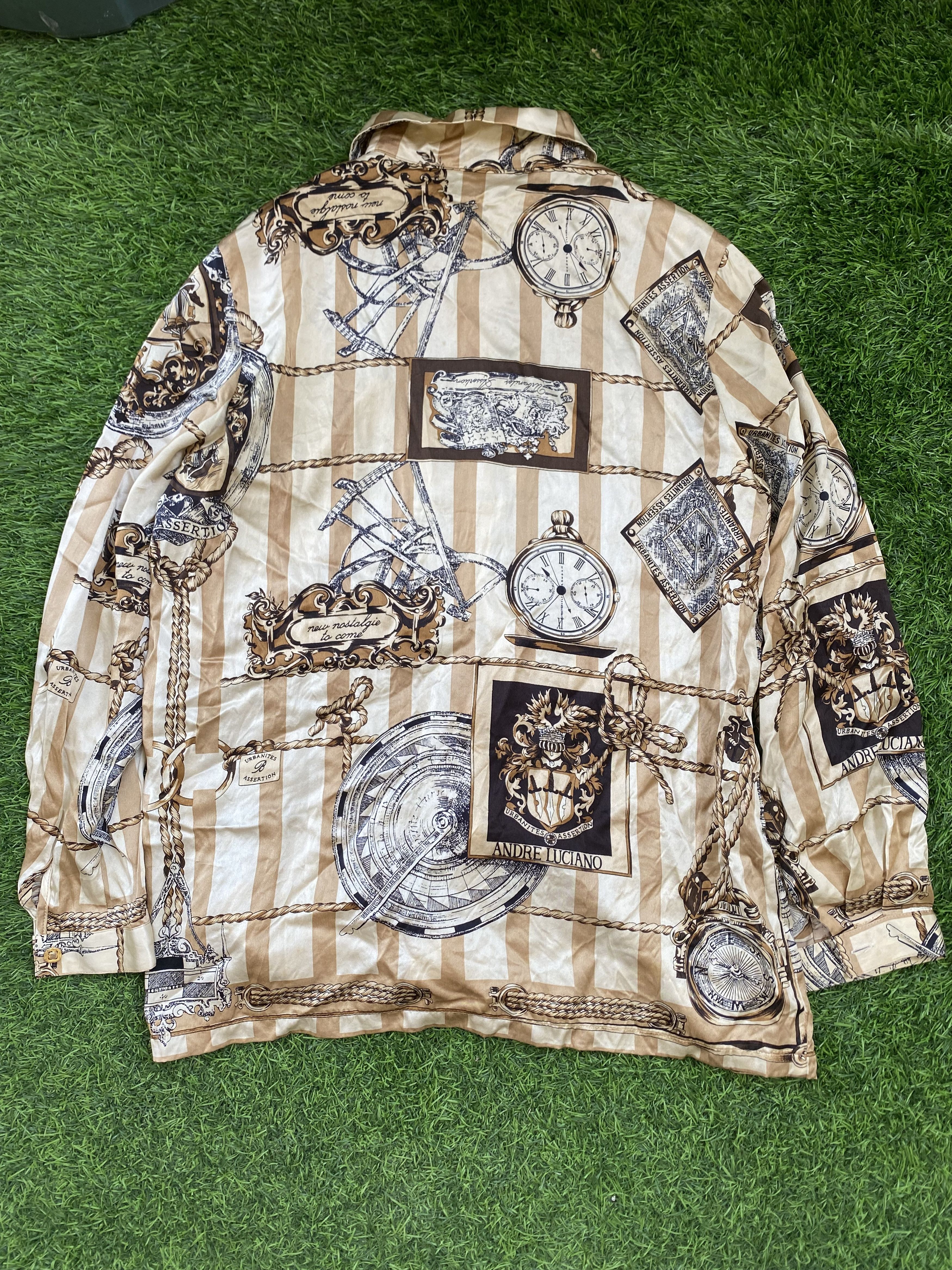 Andreluciano × Vintage Vintage Andreluciano Silk Shirt Full Print Size M / US 6-8 / IT 42-44 - 5 Thumbnail