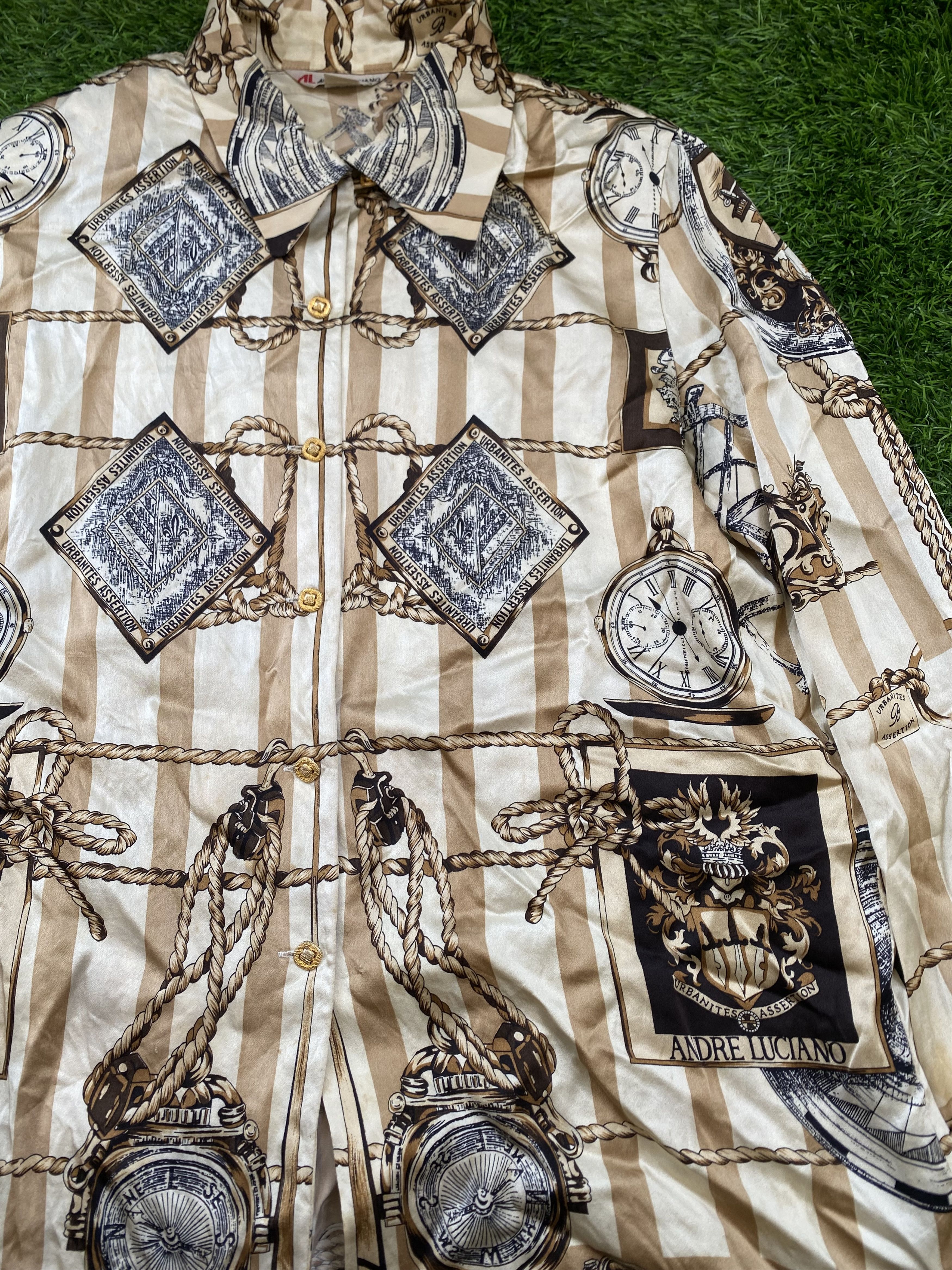 Andreluciano × Vintage Vintage Andreluciano Silk Shirt Full Print Size M / US 6-8 / IT 42-44 - 2 Thumbnail