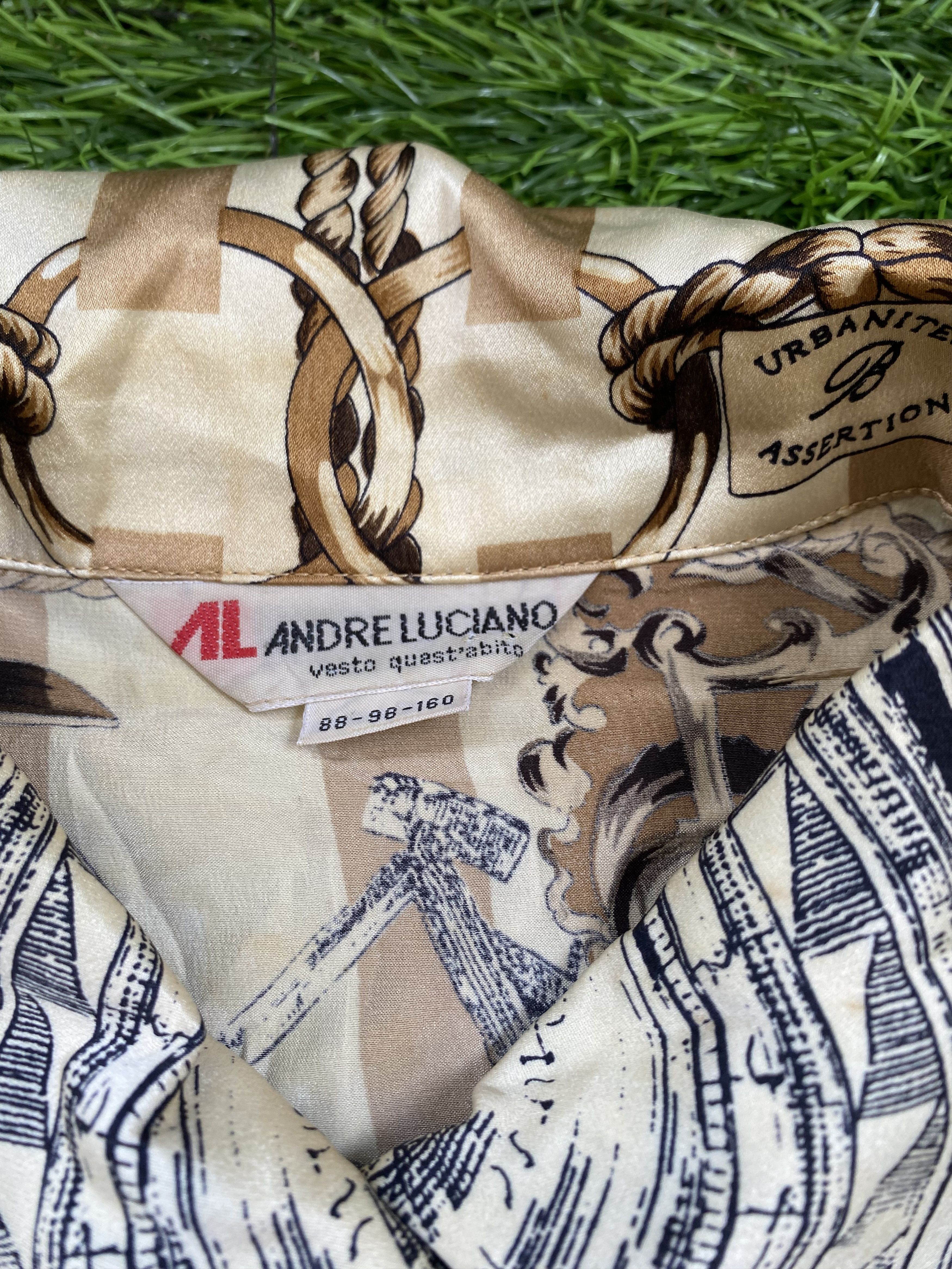 Andreluciano × Vintage Vintage Andreluciano Silk Shirt Full Print Size M / US 6-8 / IT 42-44 - 3 Thumbnail