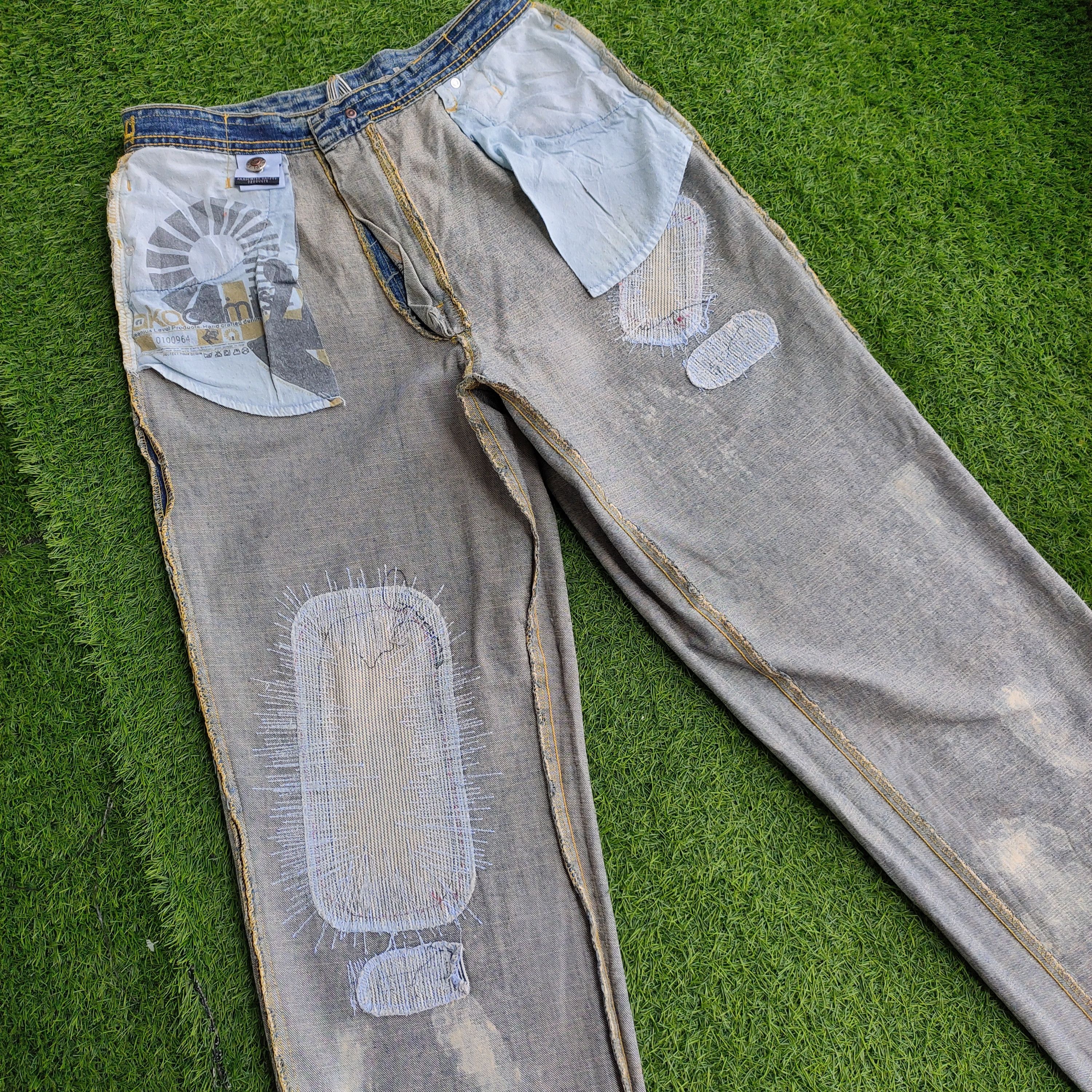 Japanese Brand Vintage Akademiks Hip Hop Baggy Bleach Distressed Jeans Size US 30 / EU 46 - 15 Thumbnail