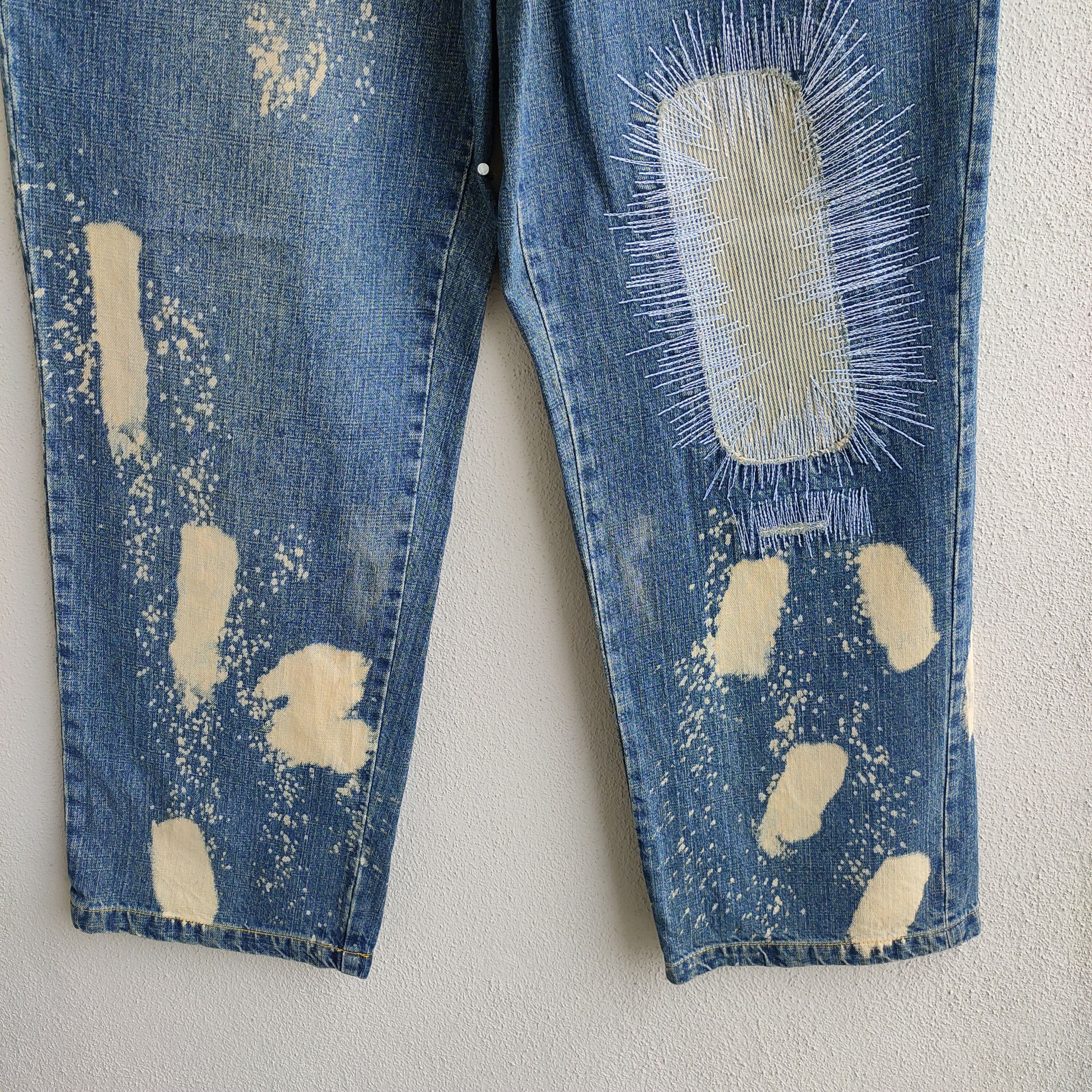 Japanese Brand Vintage Akademiks Hip Hop Baggy Bleach Distressed Jeans Size US 30 / EU 46 - 5 Thumbnail