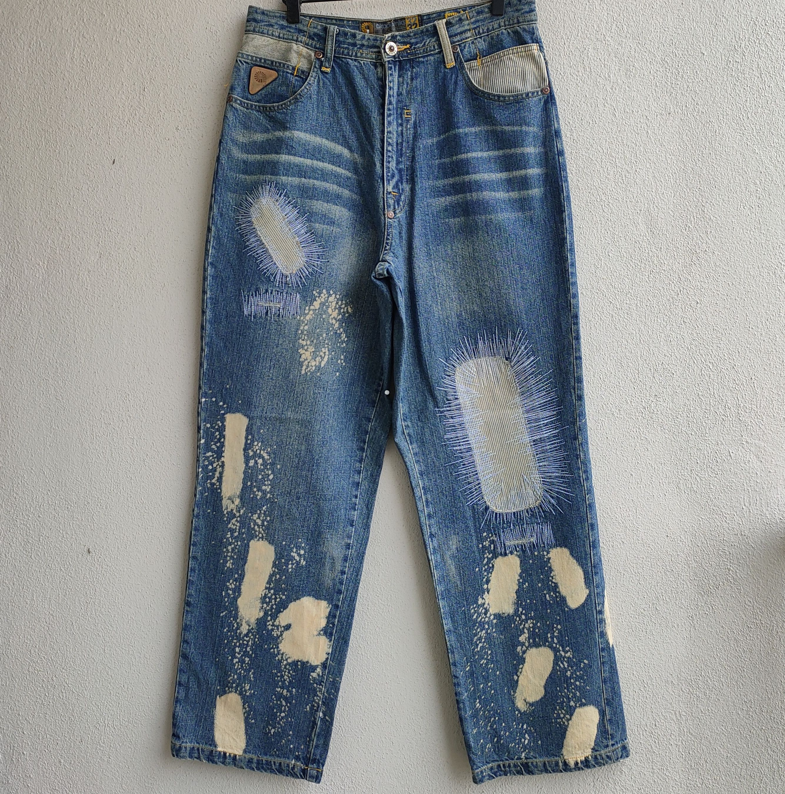 Japanese Brand Vintage Akademiks Hip Hop Baggy Bleach Distressed Jeans Size US 30 / EU 46 - 1 Thumbnail