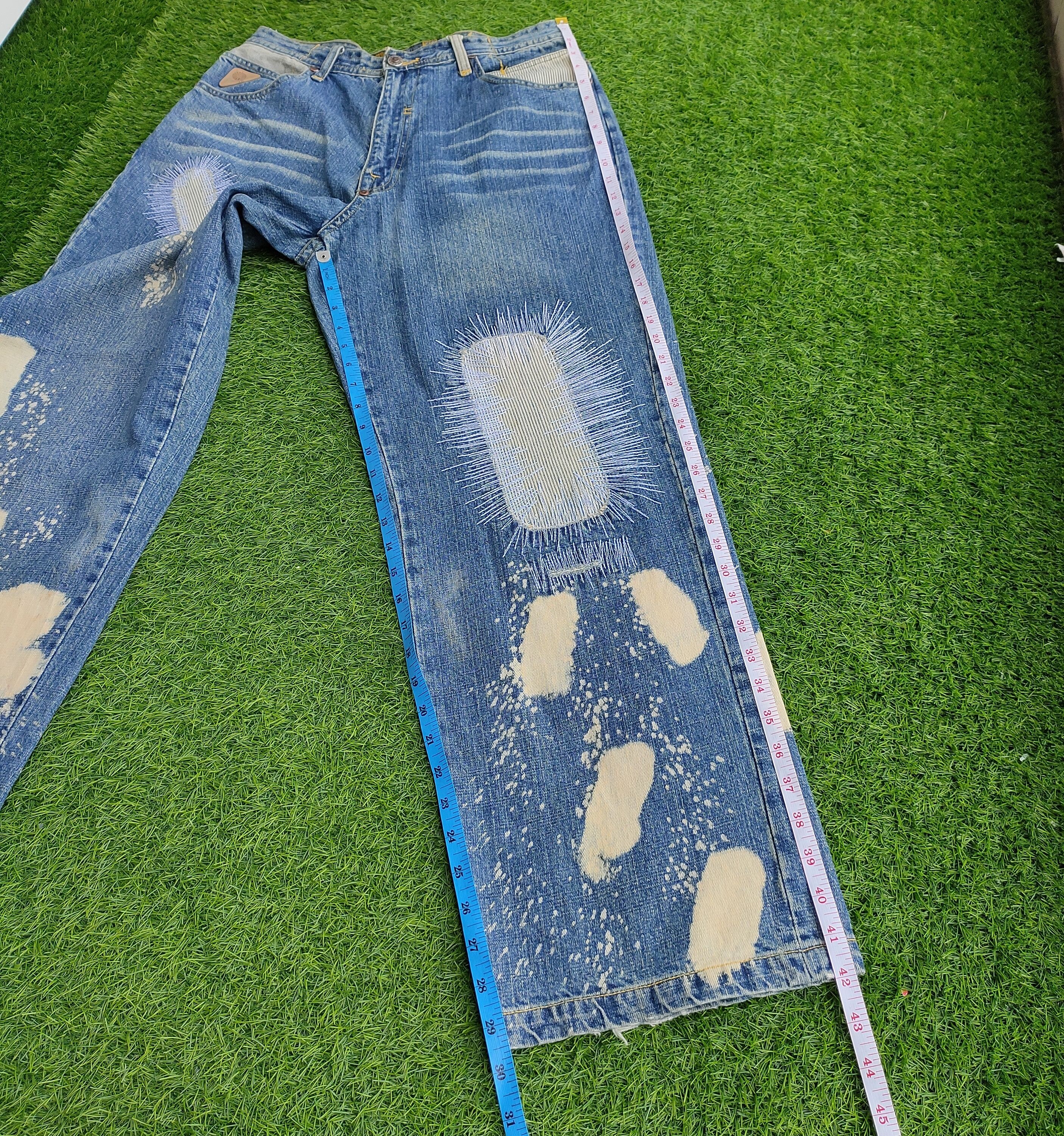 Japanese Brand Vintage Akademiks Hip Hop Baggy Bleach Distressed Jeans Size US 30 / EU 46 - 12 Thumbnail