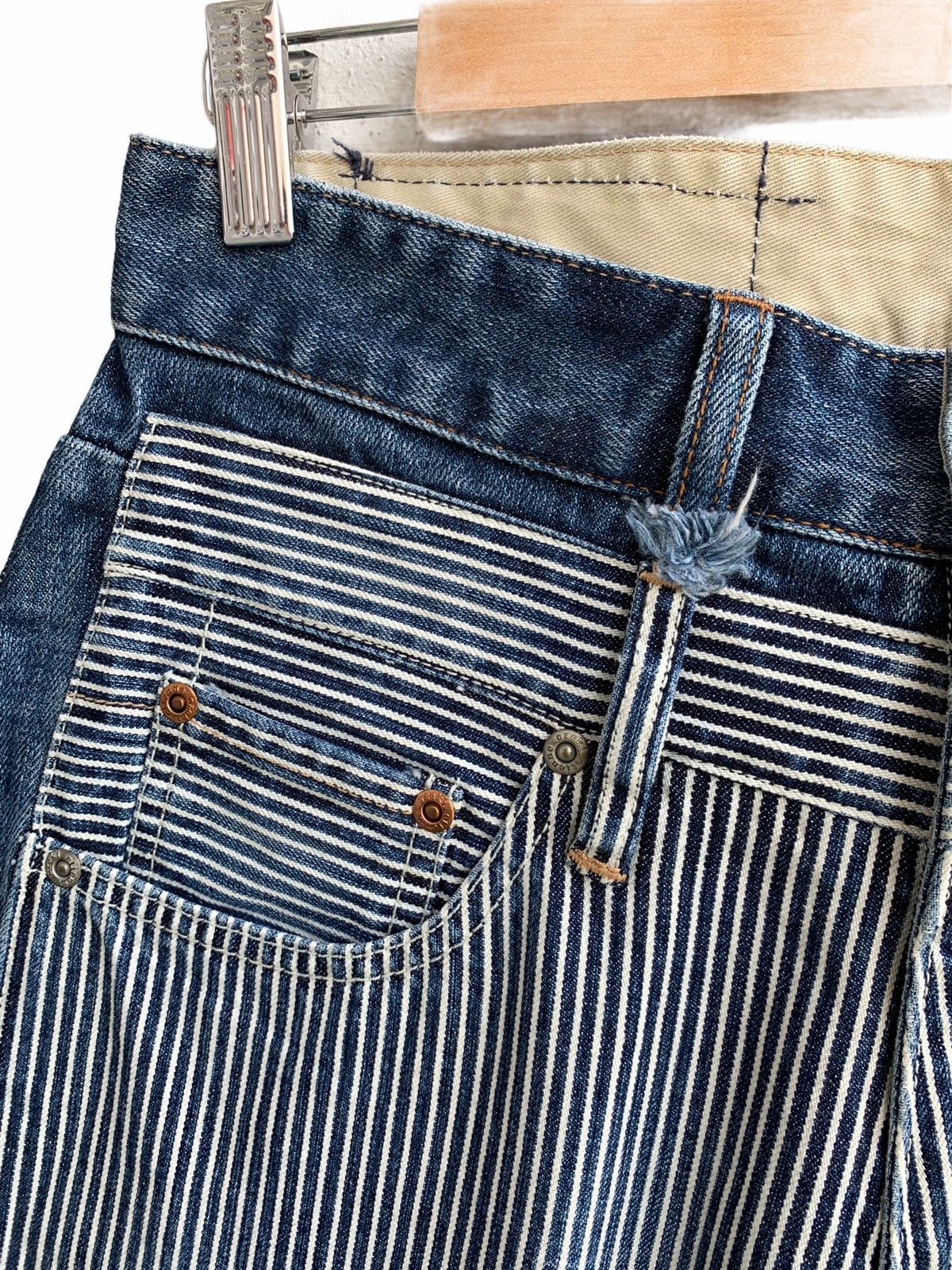 Japanese Brand Vintage japanese Brand Double Layer Hickory Jeans Size US 29 - 8 Thumbnail