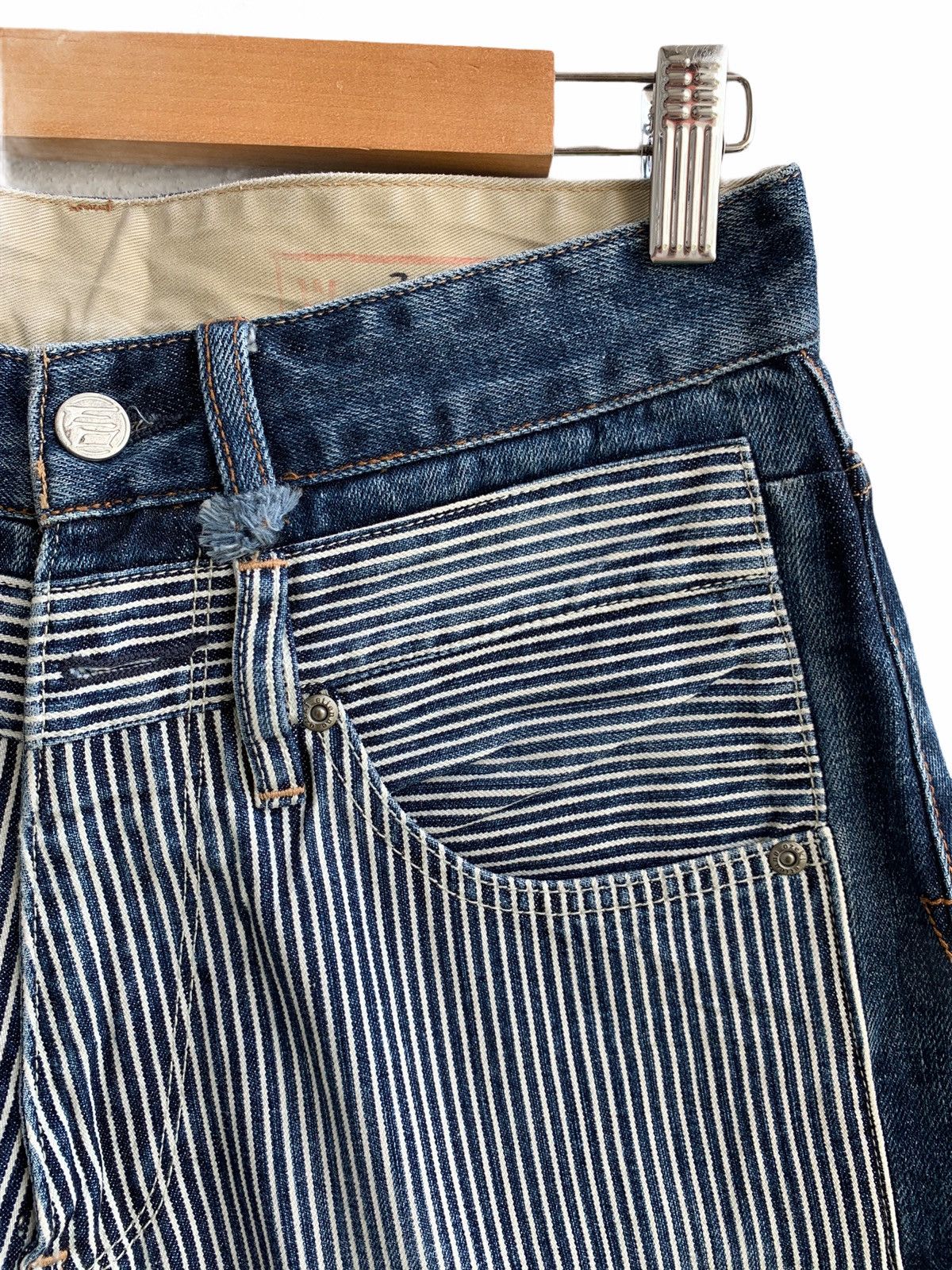 Japanese Brand Vintage japanese Brand Double Layer Hickory Jeans Size US 29 - 9 Thumbnail