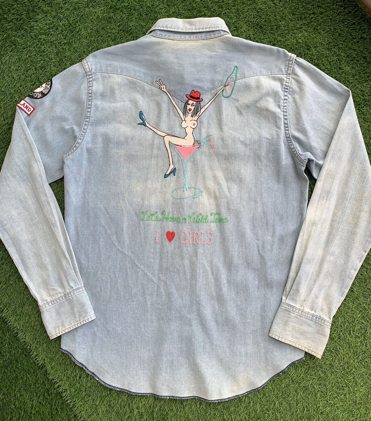 Japanese Brand Vintage Wacko Maria Rockers Trip Embroider Sexy Girls Size US L / EU 52-54 / 3 - 2 Thumbnail