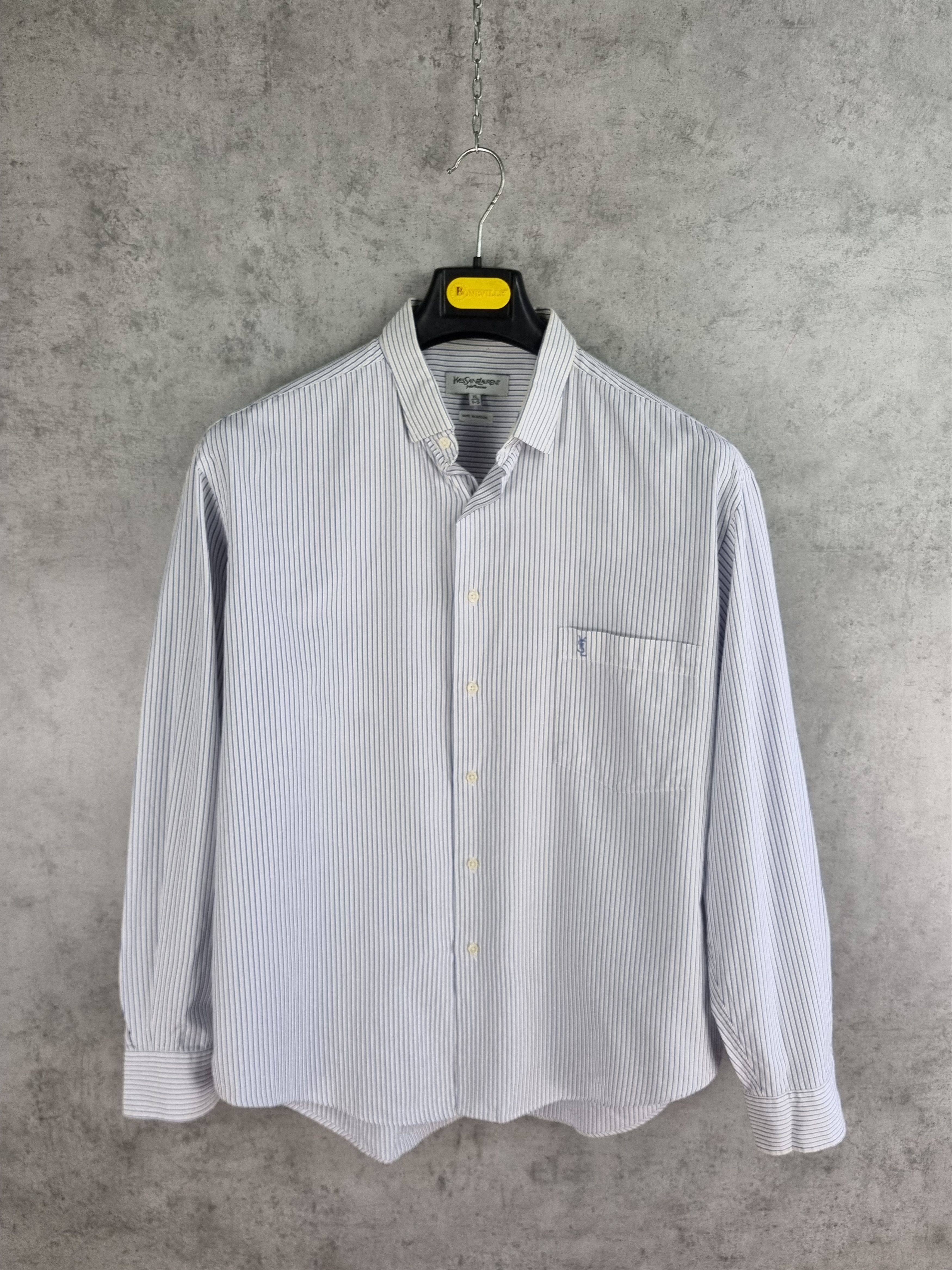Yves Saint Laurent 90s YSL Yves Saint Laurent Pour Homme shirt Vintage Size US XL / EU 56 / 4 - 4 Thumbnail