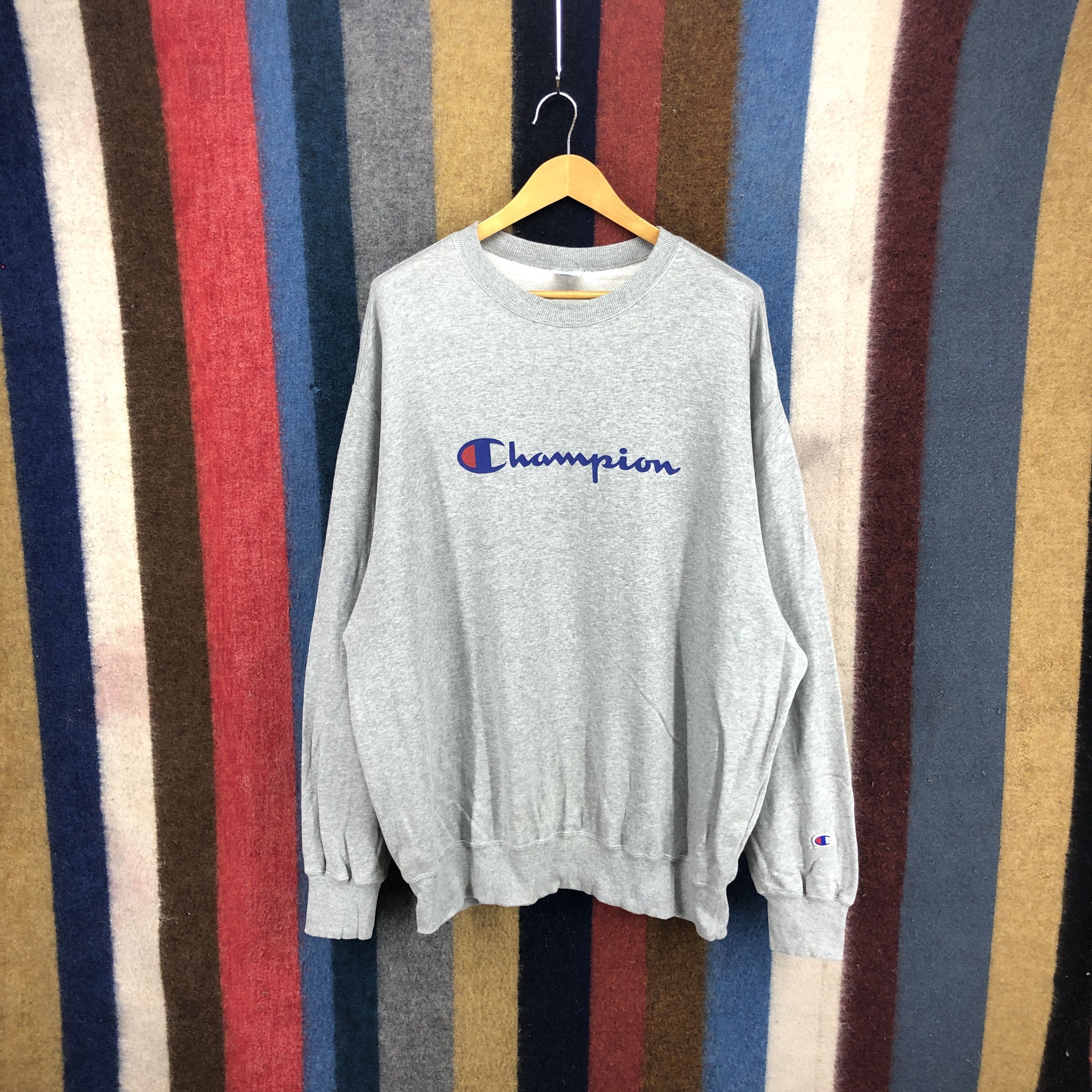 image of 3Xl Champion Crew Neck Sweatshirt 0247/l in Grey, Men's (Size 2XL)