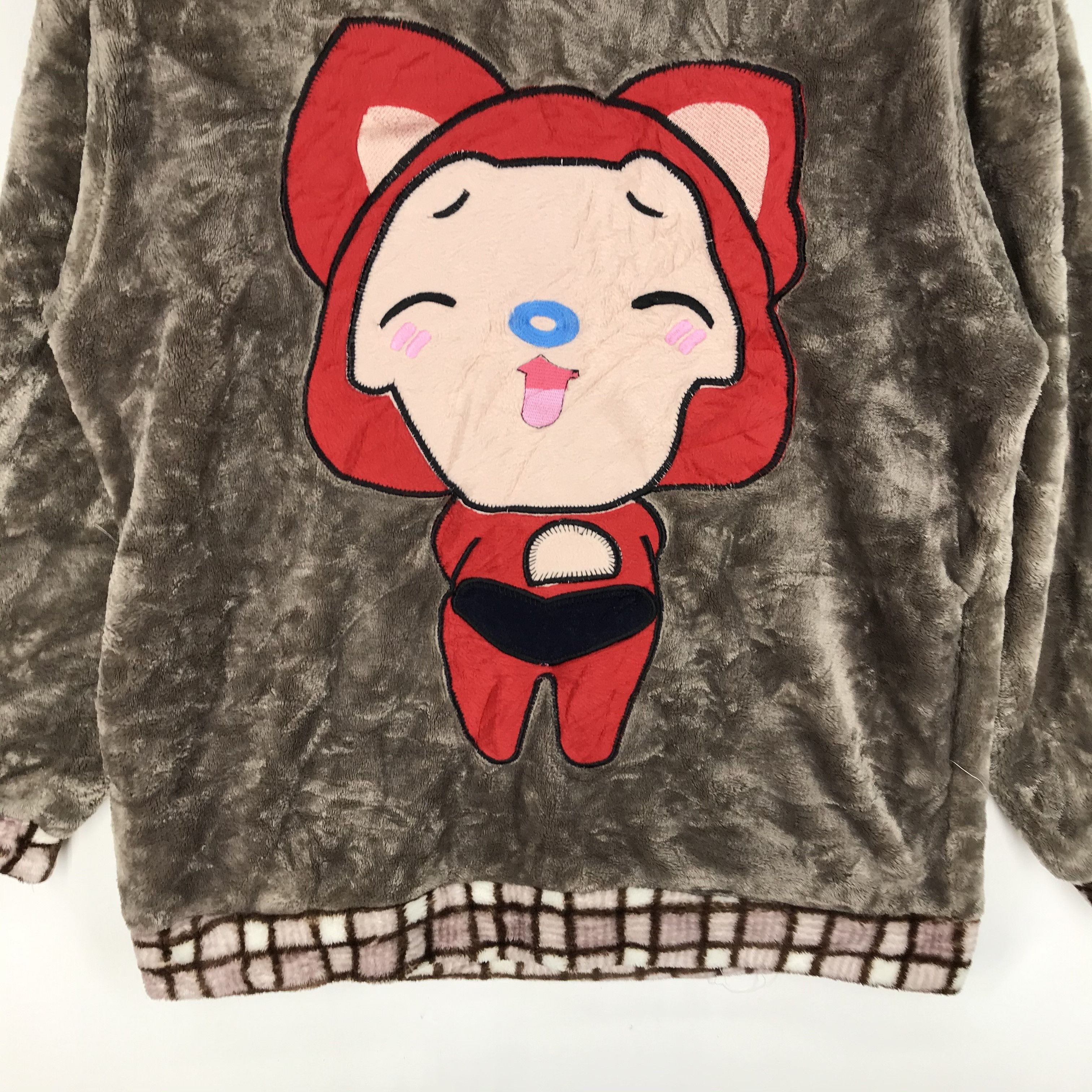 Japanese Brand AIBAOSHUFUSHI Fleece Hoodie Pullover #2428-84 Size L / US 10 / IT 46 - 4 Thumbnail