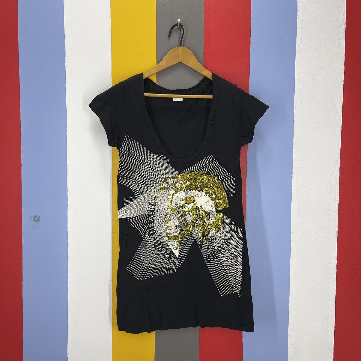 Diesel DIESEL Longline T Shirt #1140/AN Size XS / US 0-2 / IT 36-38 - 1 Thumbnail