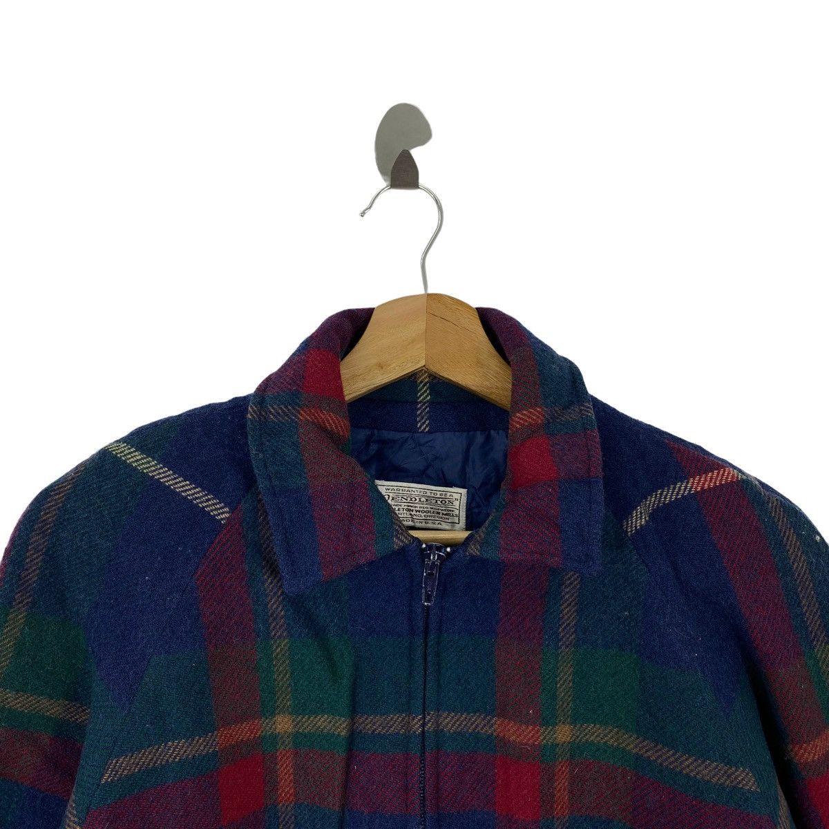 Pendleton PENDLETON WOOLEN MILLS Usa Check Tartan Block Bomber Jacket Size US L / EU 52-54 / 3 - 2 Thumbnail
