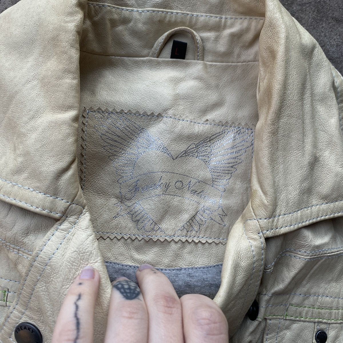 Japanese Brand × Vintage Vintage Y2K Leather Jacket Freaky Nation Size L / US 10 / IT 46 - 7 Thumbnail