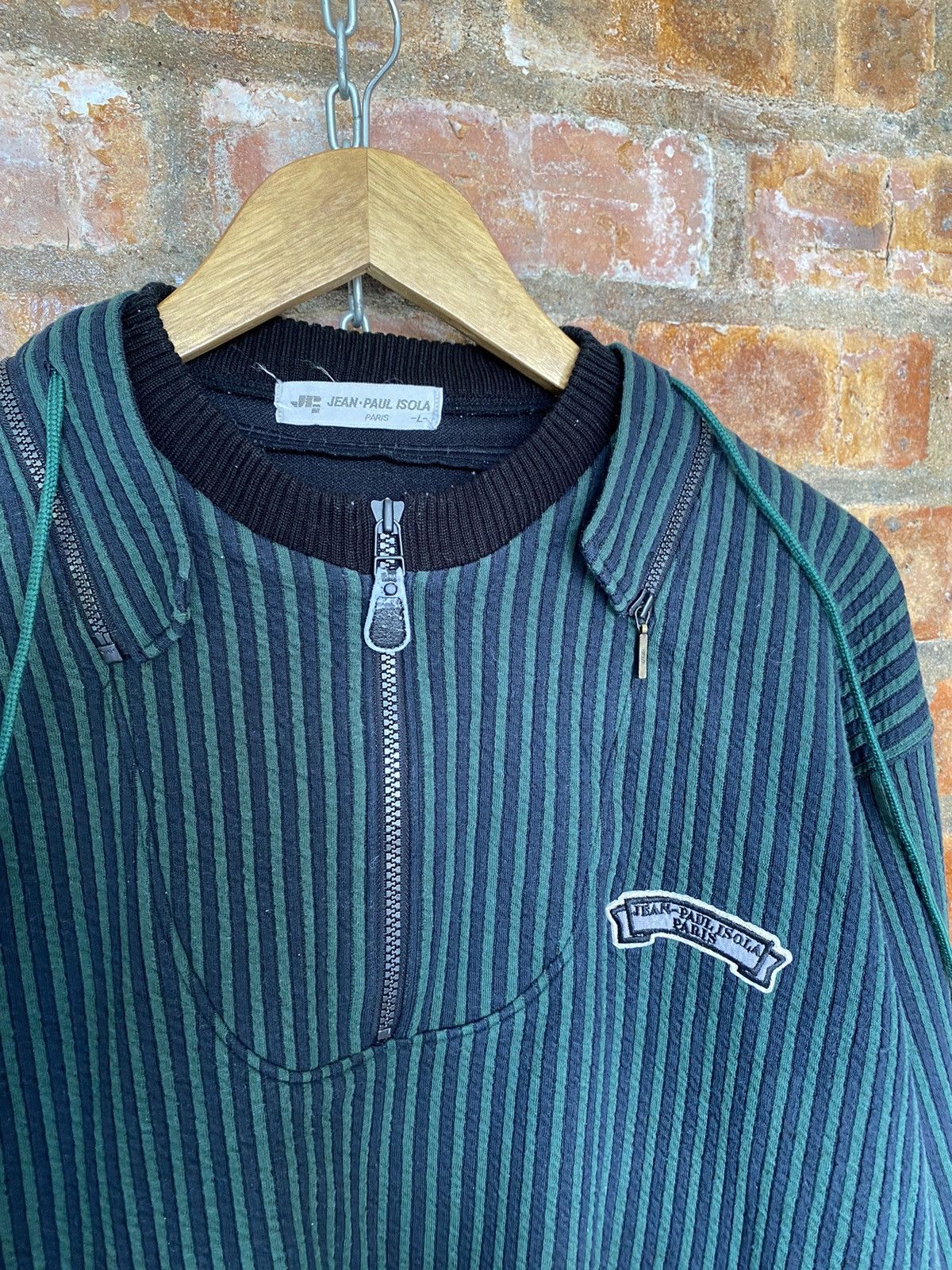 Japanese Brand 90s Jean Paul isola Japan Stripe hoodie Size US M / EU 48-50 / 2 - 6 Thumbnail