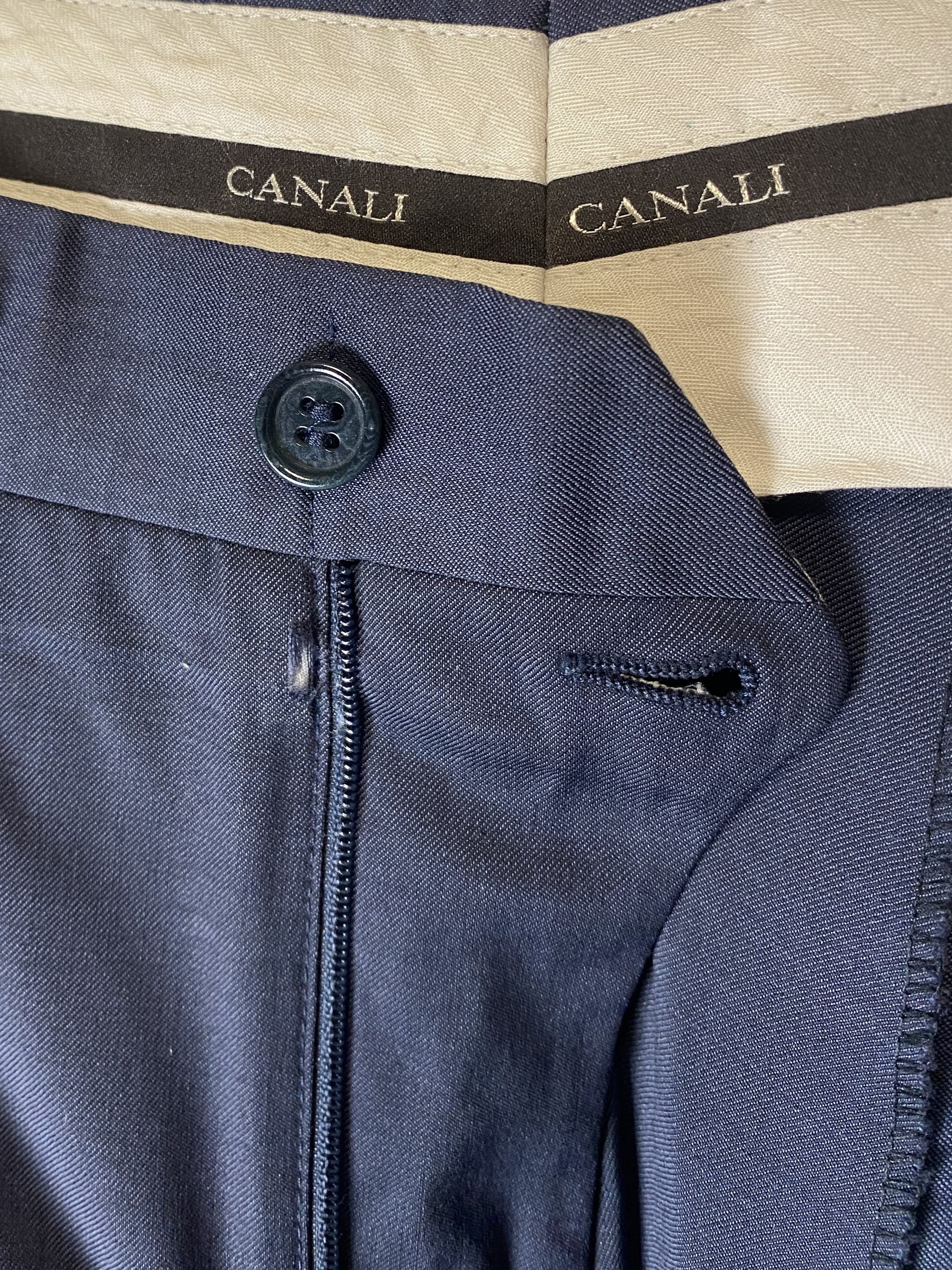 Canali Vintage CANALI Navy Pants M328 Size US 34 / EU 50 - 11 Thumbnail