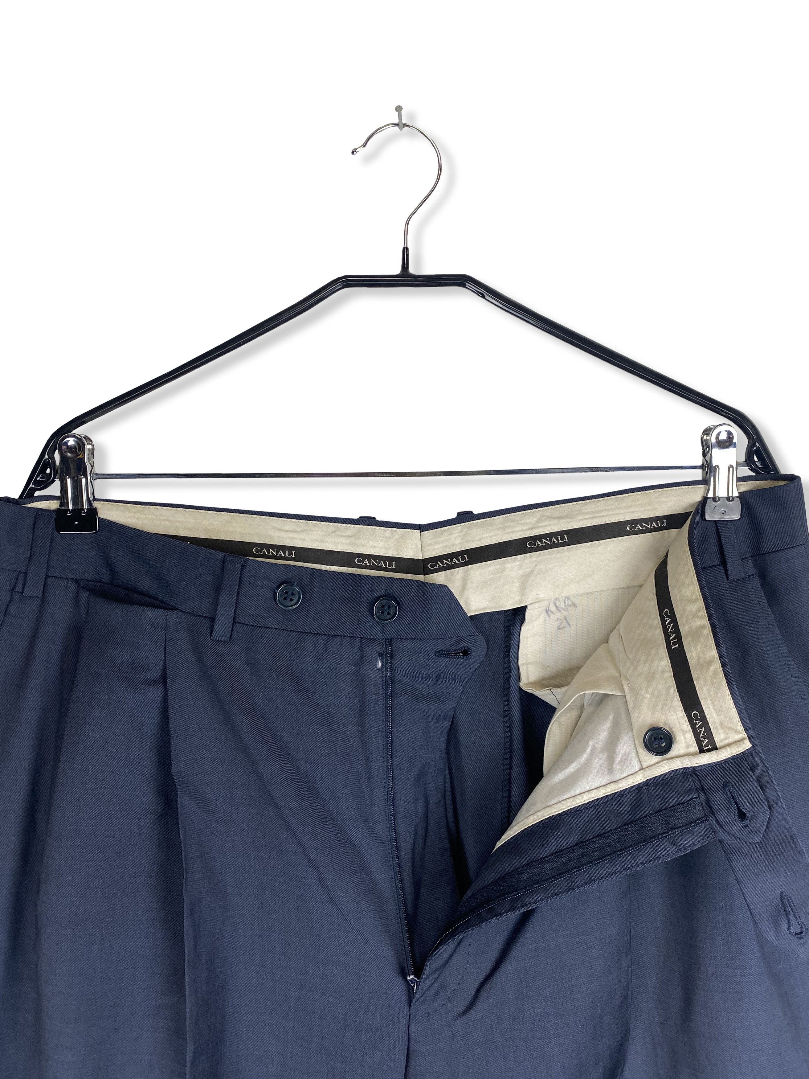 Canali Vintage CANALI Navy Pants M328 Size US 34 / EU 50 - 5 Thumbnail