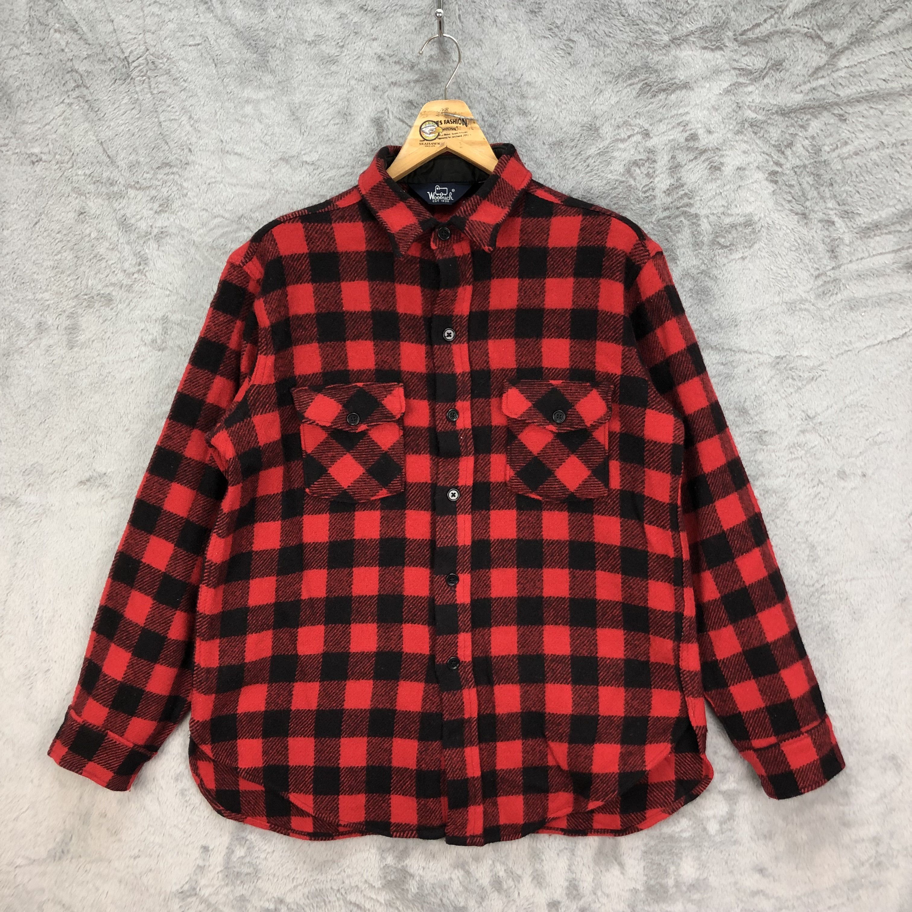 Woolrich Woolen Mills VINTAGE 80's WOOLRICH CHECKERED FLANNEL #4965-39 Size US L / EU 52-54 / 3 - 1 Thumbnail