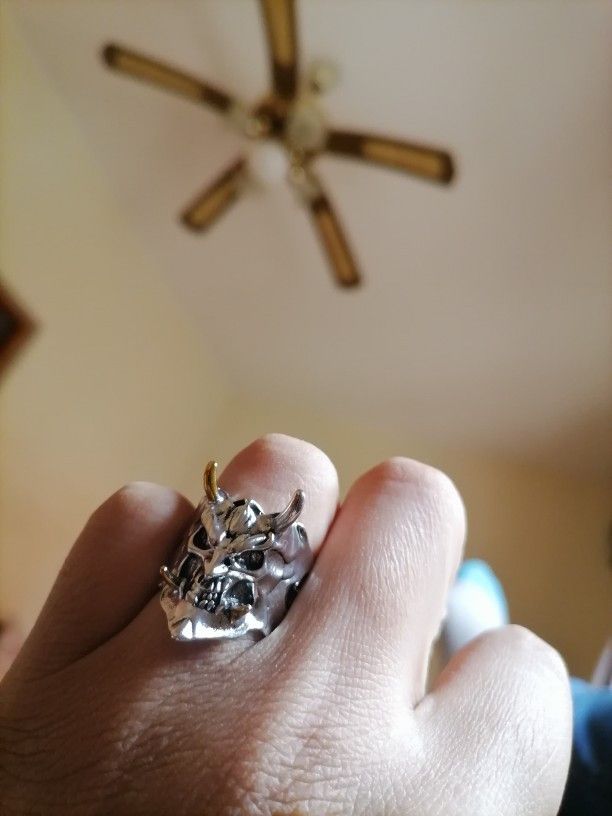 Other Demon Anger Skull Ring Size ONE SIZE - 6 Thumbnail