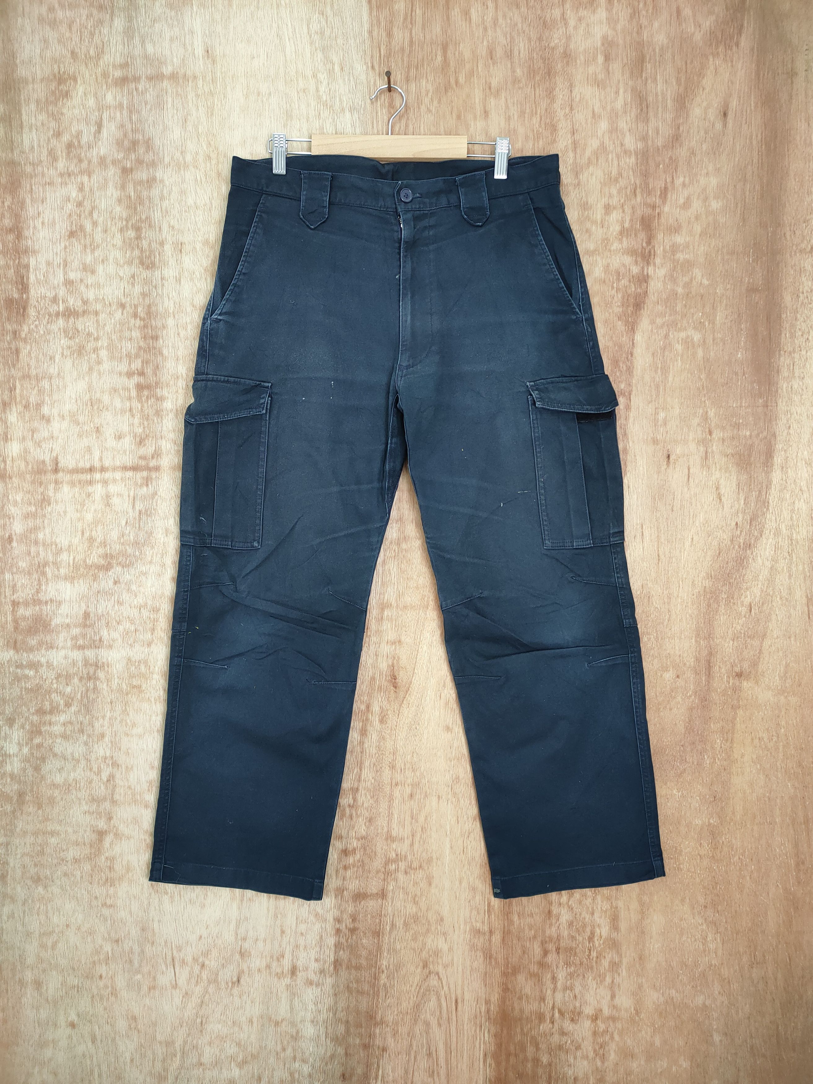 Japanese Brand × Vintage JAPANESE BRAND DARK BLUE WORKWEAR CARGO PANTS Size US 34 / EU 50 - 1 Thumbnail