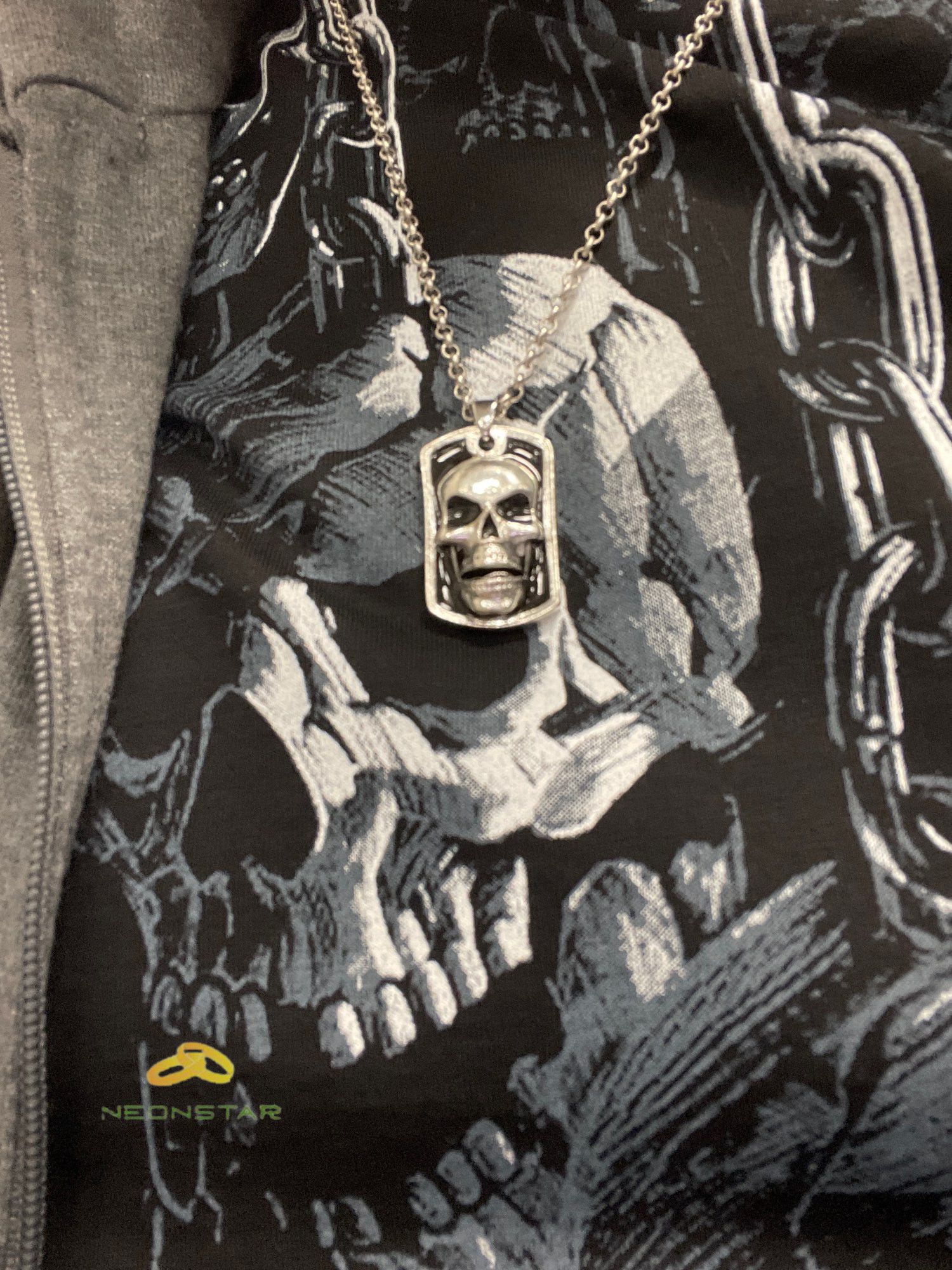 Jewelry 50cm Carved Skull Pattern Pendant Necklace Size ONE SIZE - 3 Thumbnail