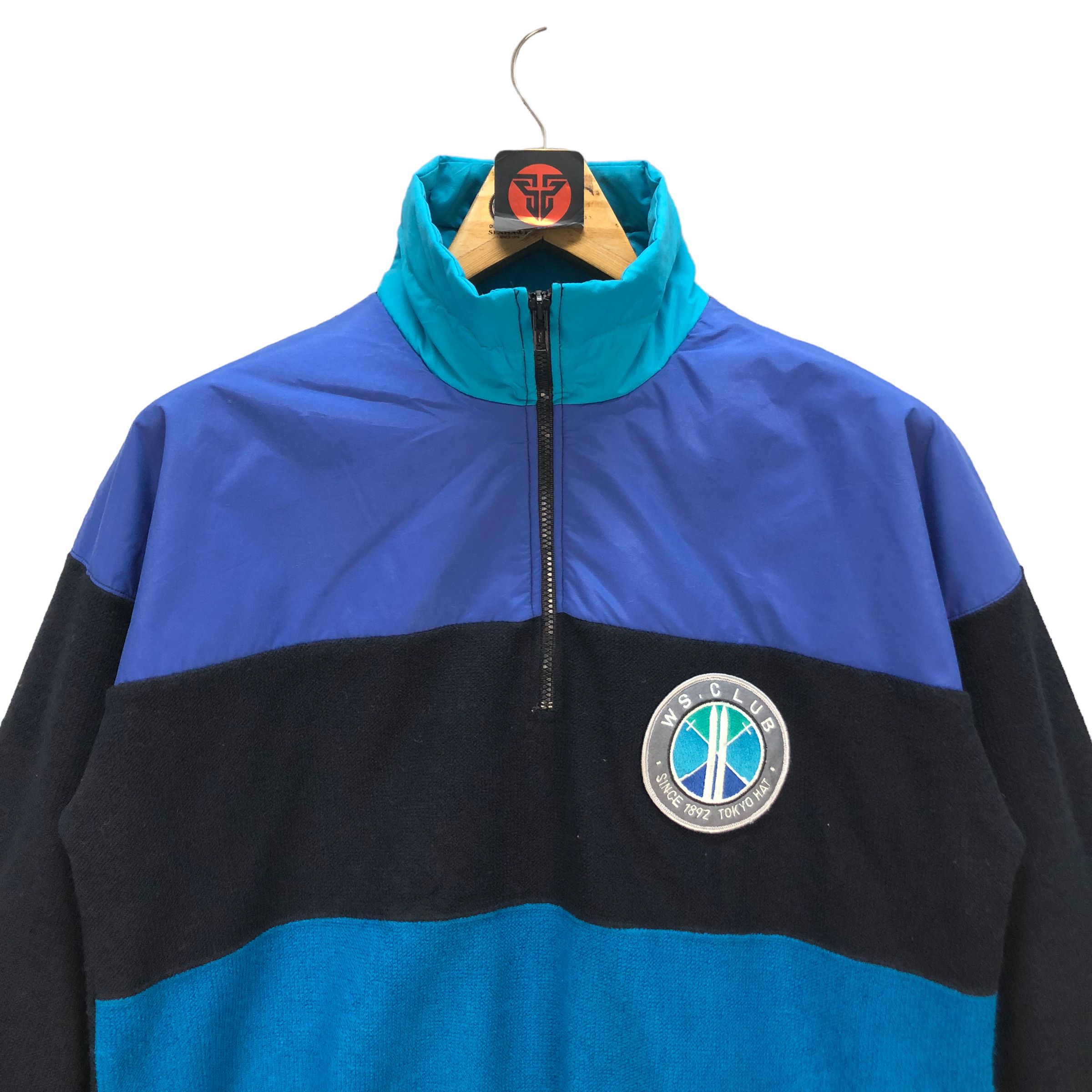 Japanese Brand WS. CLUB COLORBLOCK HALFZIP TURTLE NECK SWEATSHIRT #6992-104 Size US L / EU 52-54 / 3 - 2 Thumbnail