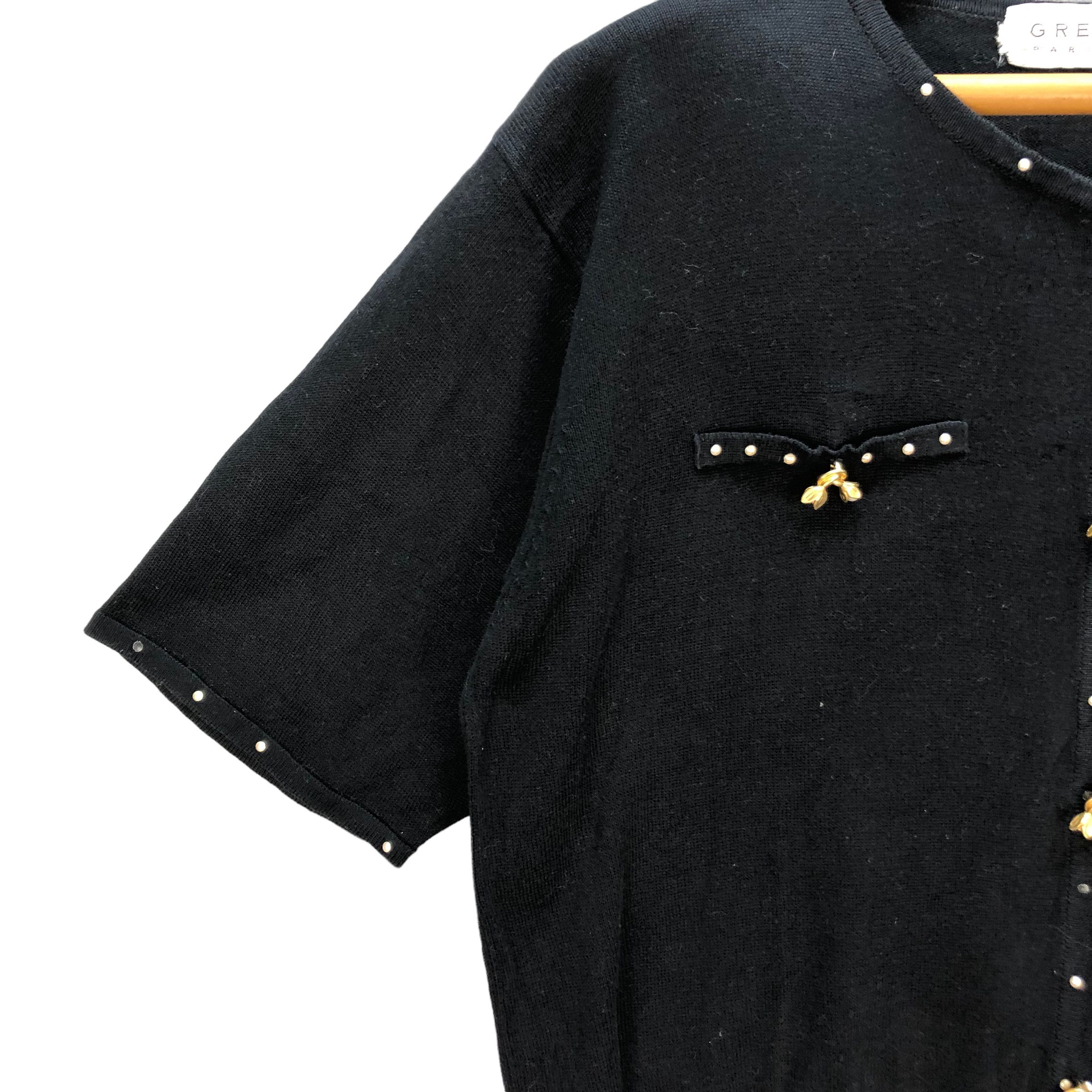 Japanese Brand GRES PARIS SHORT SLEEVE KNIT SWEATER #6998-104 Size M / US 6-8 / IT 42-44 - 5 Thumbnail