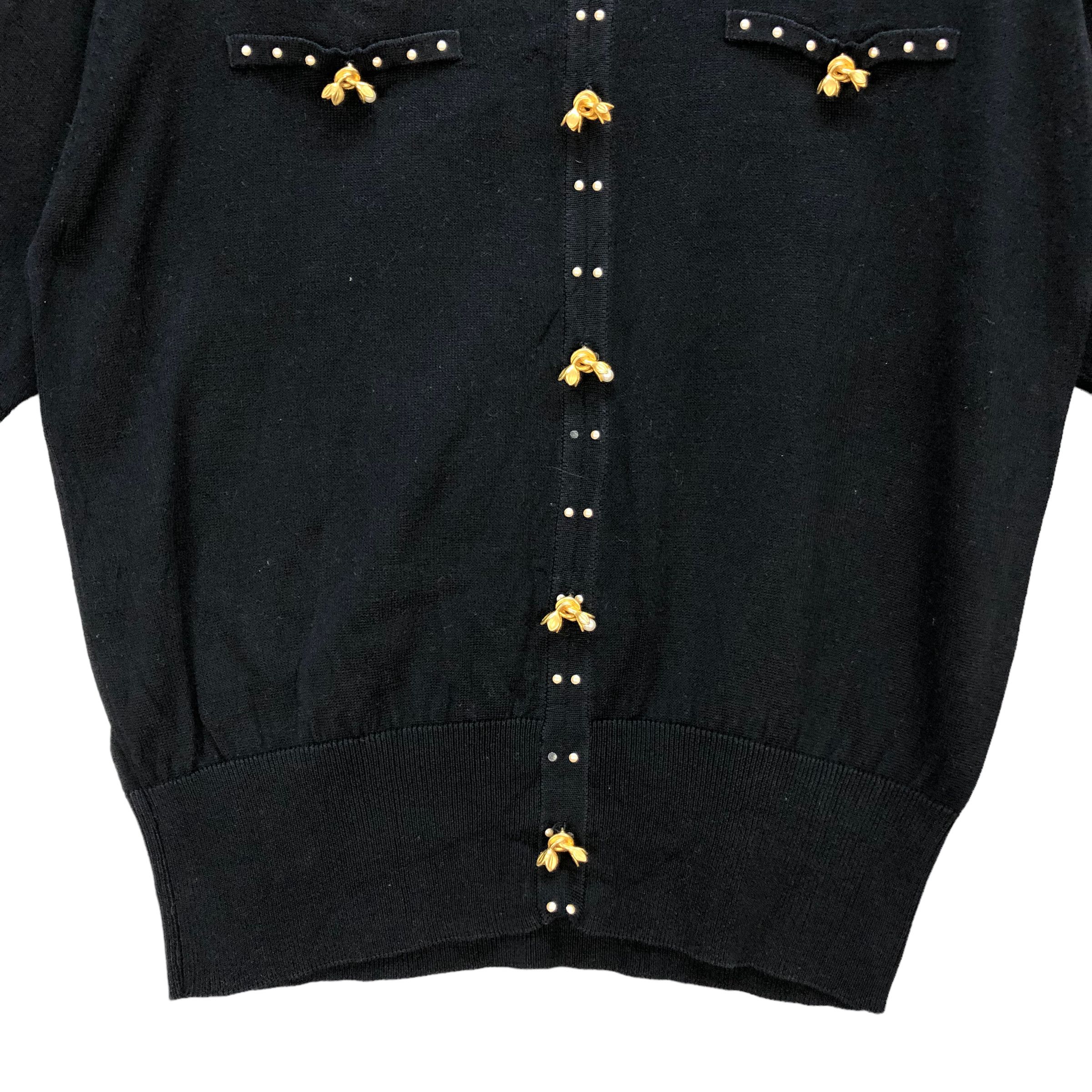 Japanese Brand GRES PARIS SHORT SLEEVE KNIT SWEATER #6998-104 Size M / US 6-8 / IT 42-44 - 3 Thumbnail
