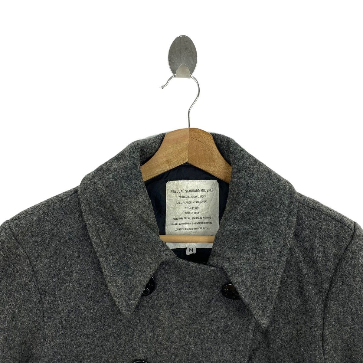 Vintage PEA COAT Standard Mil Spec Usa Wool Navy Style Grey Coat Size US M / EU 48-50 / 2 - 2 Thumbnail