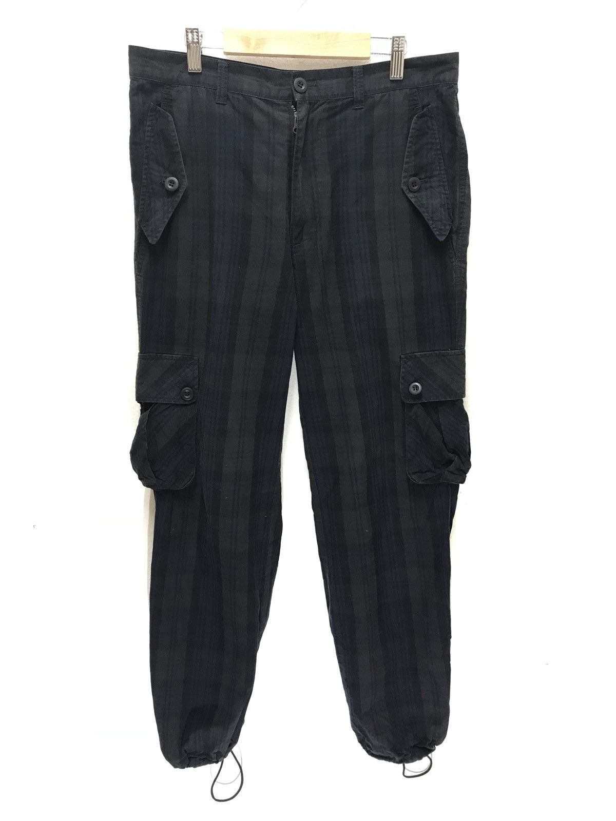 Japanese Brand 291295 Homme Cargo Pant Tartan Plaid Regular Size US 31 - 2 Thumbnail