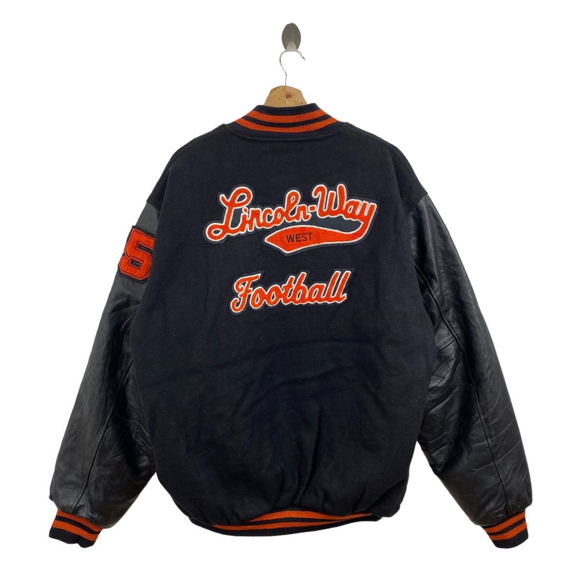 Vintage Vtg 80s LINCOLN-WAY WEST Usa Football Varsity Jacket Size US XL / EU 56 / 4 - 1 Thumbnail