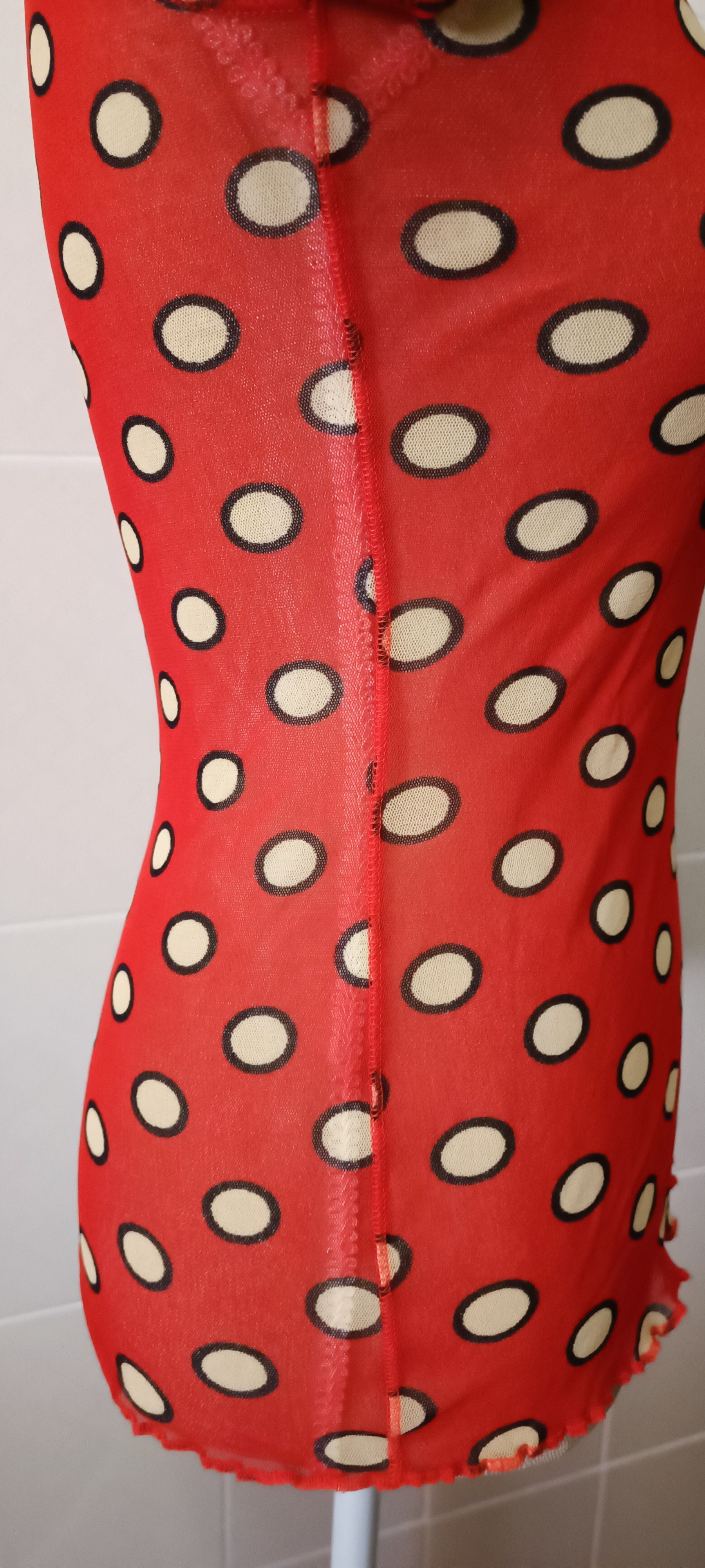 Jean Paul Gaultier 2005_Soleil - nylon mesh orange top with polka Size M / US 6-8 / IT 42-44 - 19 Thumbnail